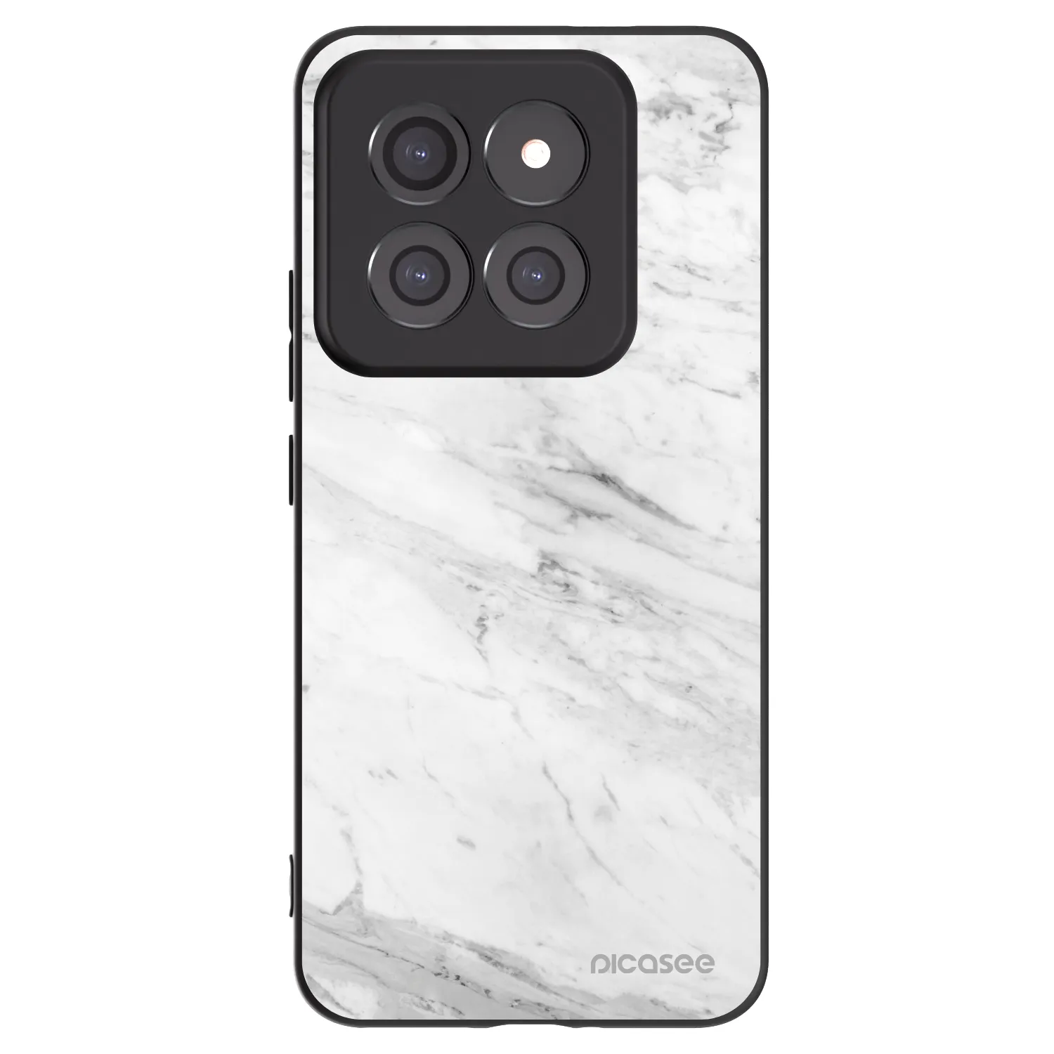 Picasee silikonový černý obal pro Xiaomi 14 Pro - White marble