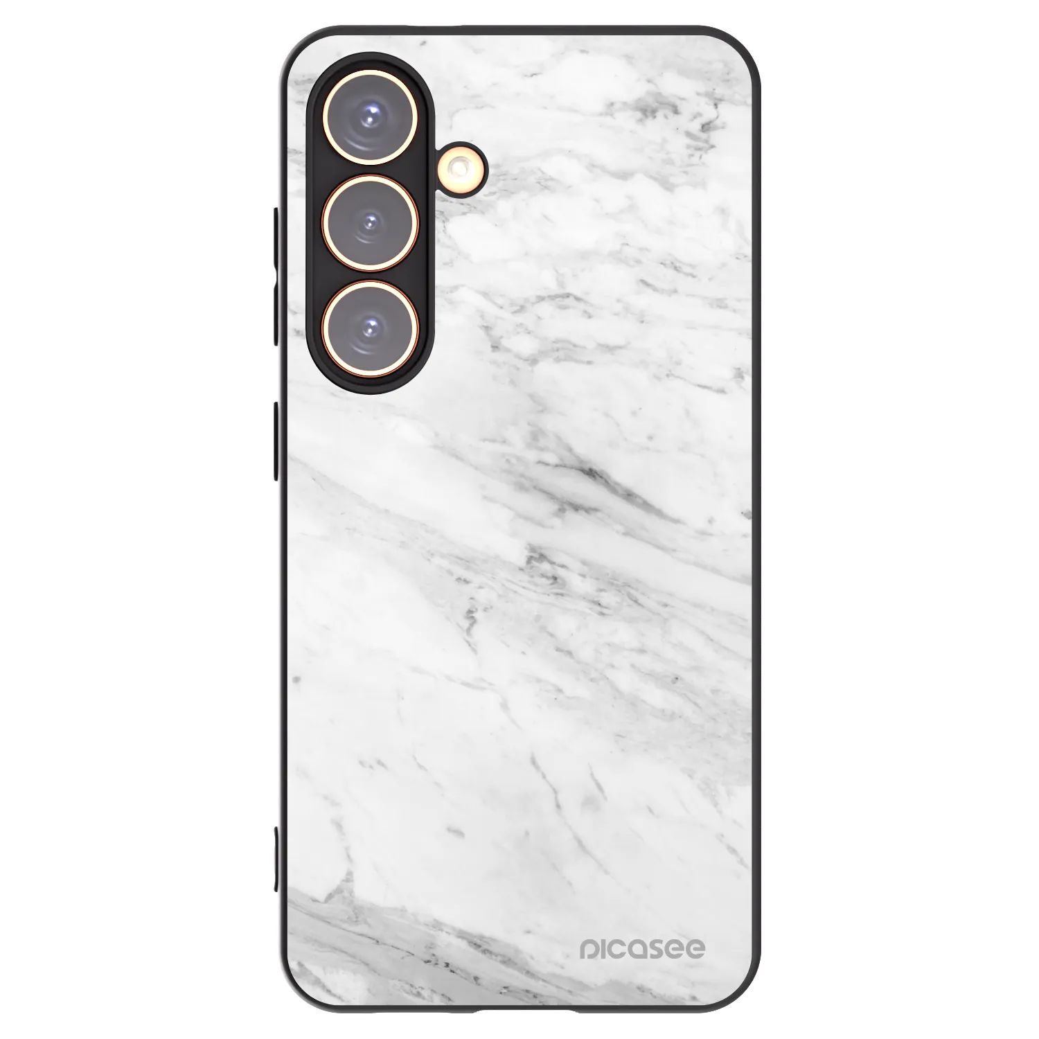 Picasee silikonový černý obal pro Samsung Galaxy S24 S921B 5G - White marble