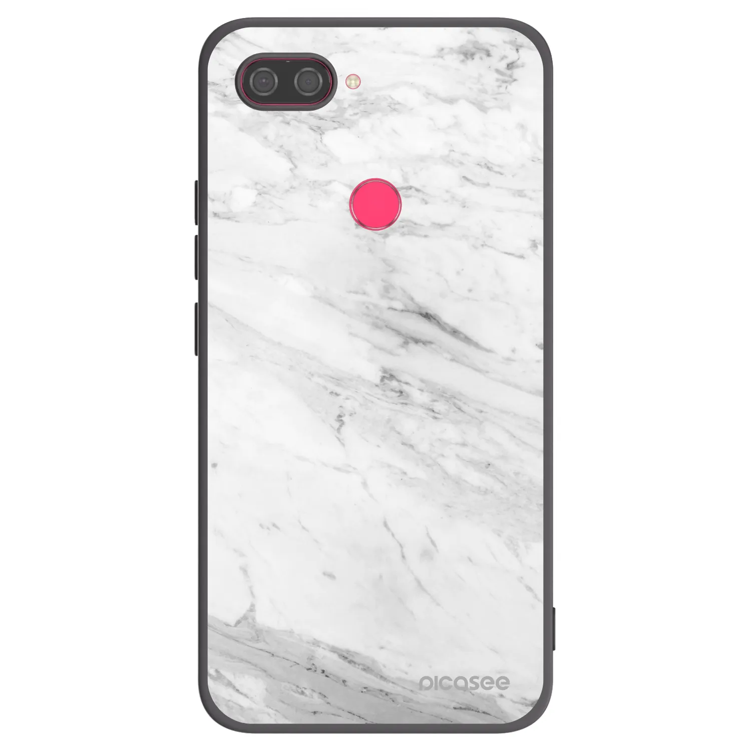Picasee silikonový černý obal pro Xiaomi Mi 8 Lite - White marble