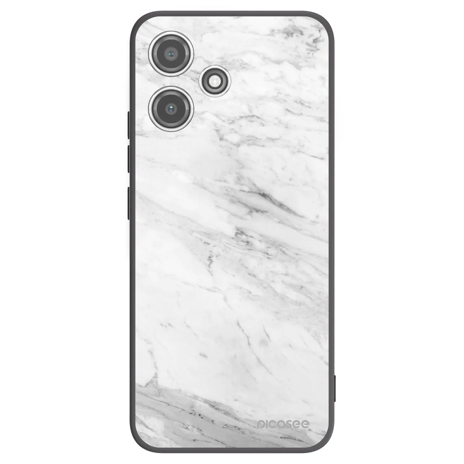 Picasee silikonový černý obal pro Xiaomi Redmi 12 5G - White marble