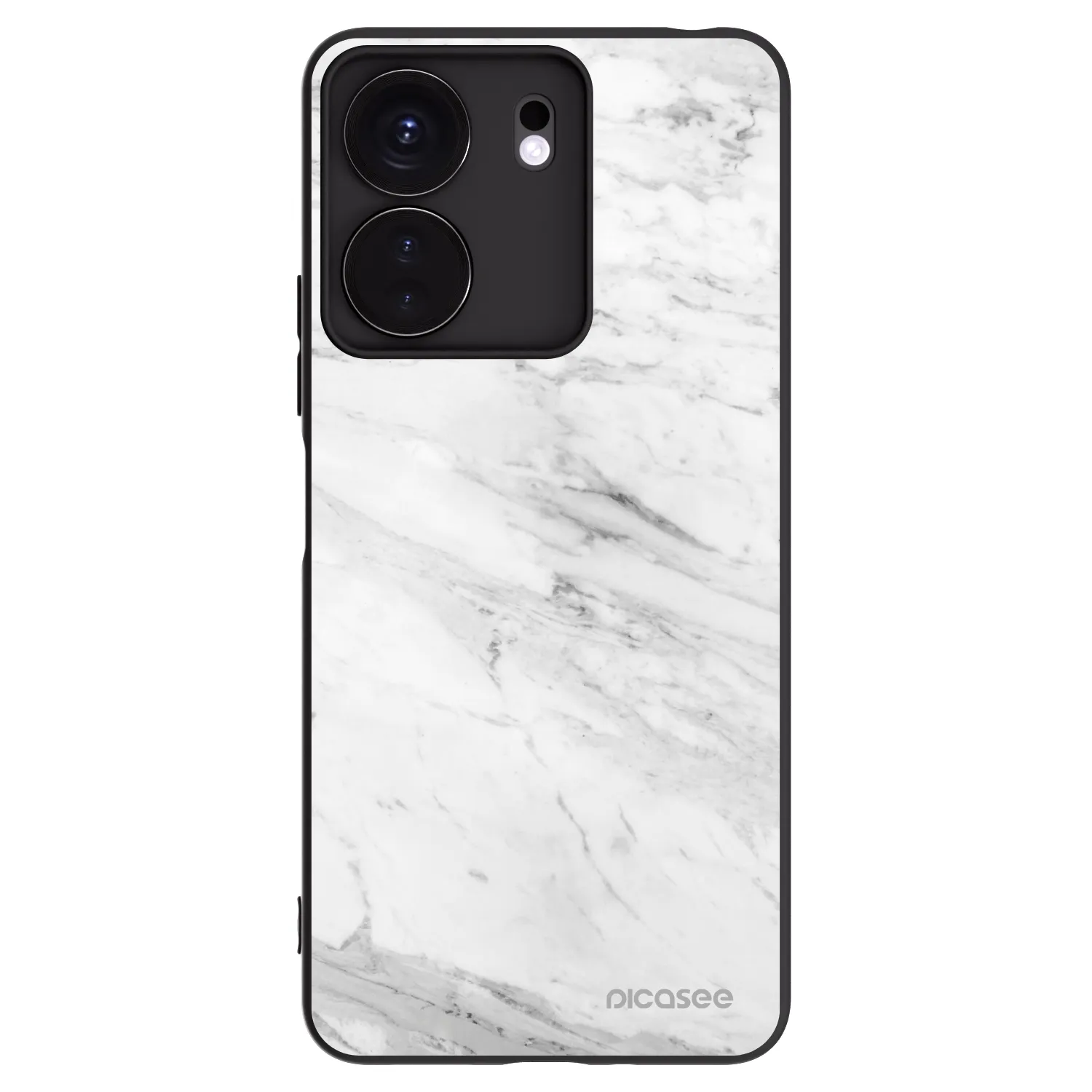 Picasee silikonový černý obal pro Xiaomi Redmi 13C 4G - White marble