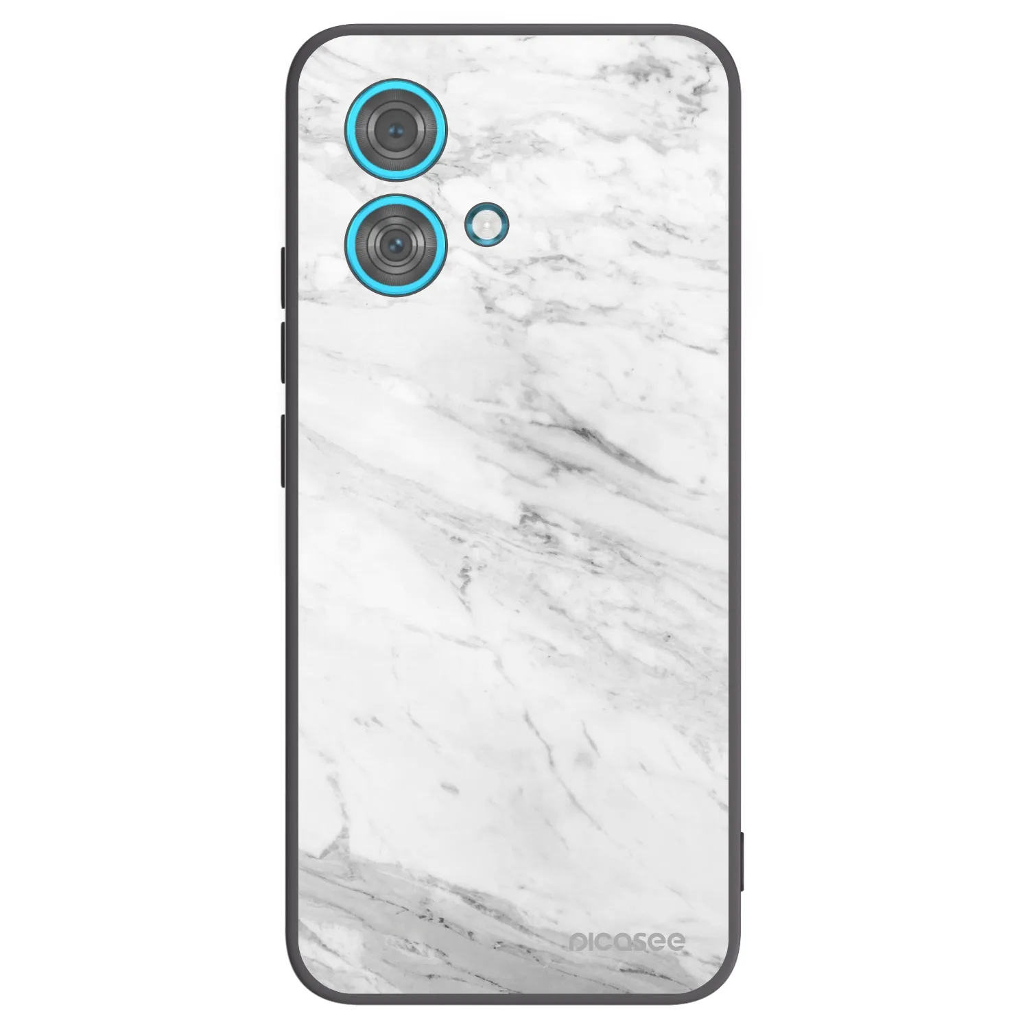 Picasee silikonový černý obal pro Motorola Edge 40 Neo - White marble