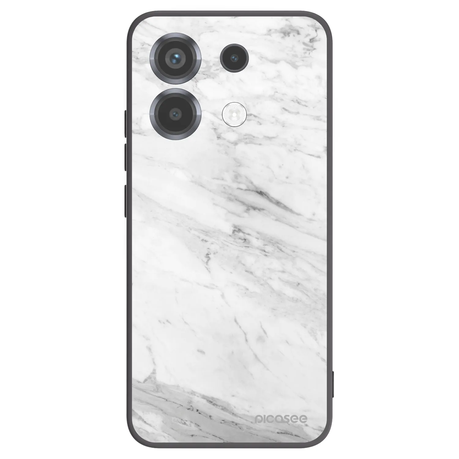 Picasee silikonový černý obal pro Xiaomi Poco X6 - White marble