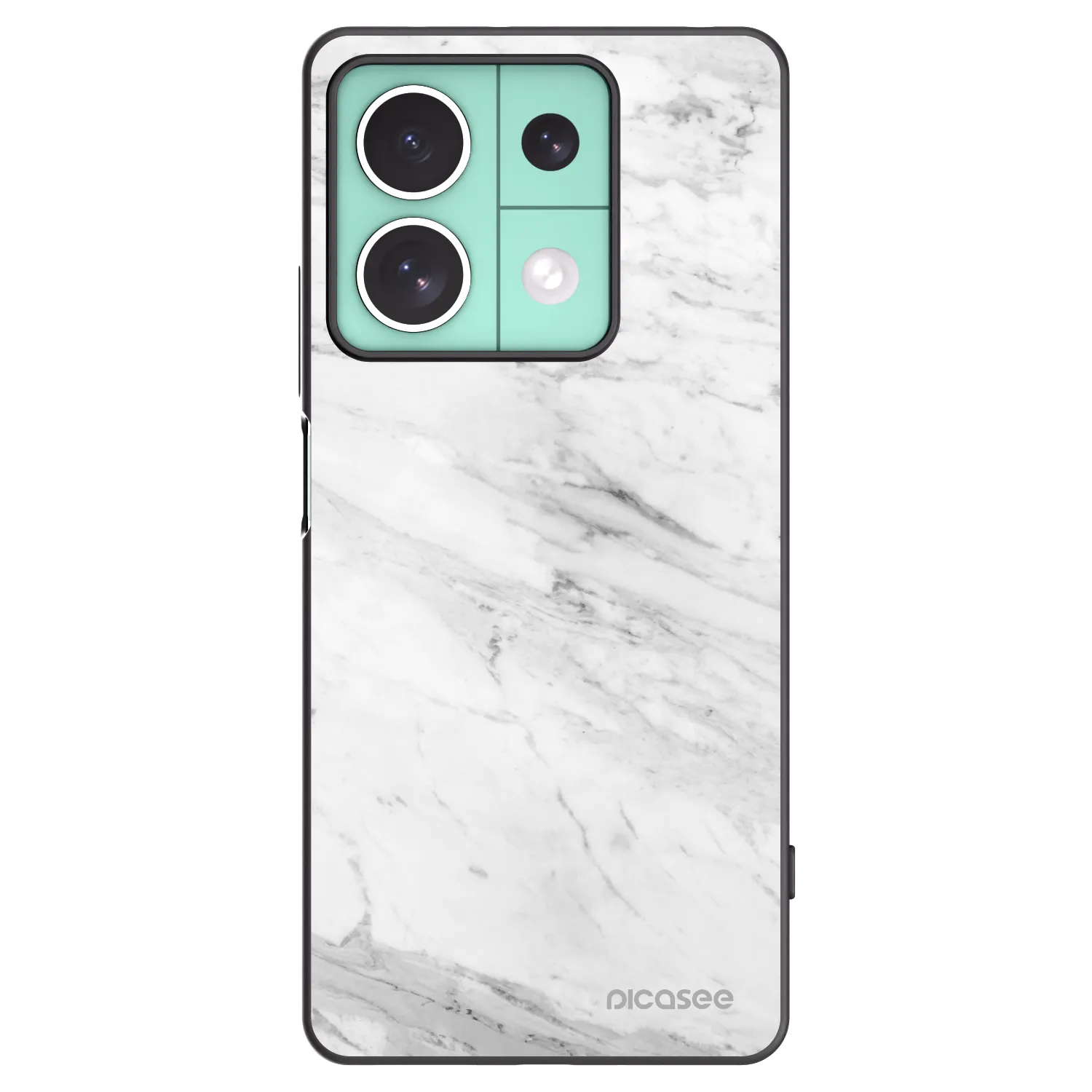 Picasee silikonový černý obal pro Xiaomi Redmi Note 13 5G - White marble