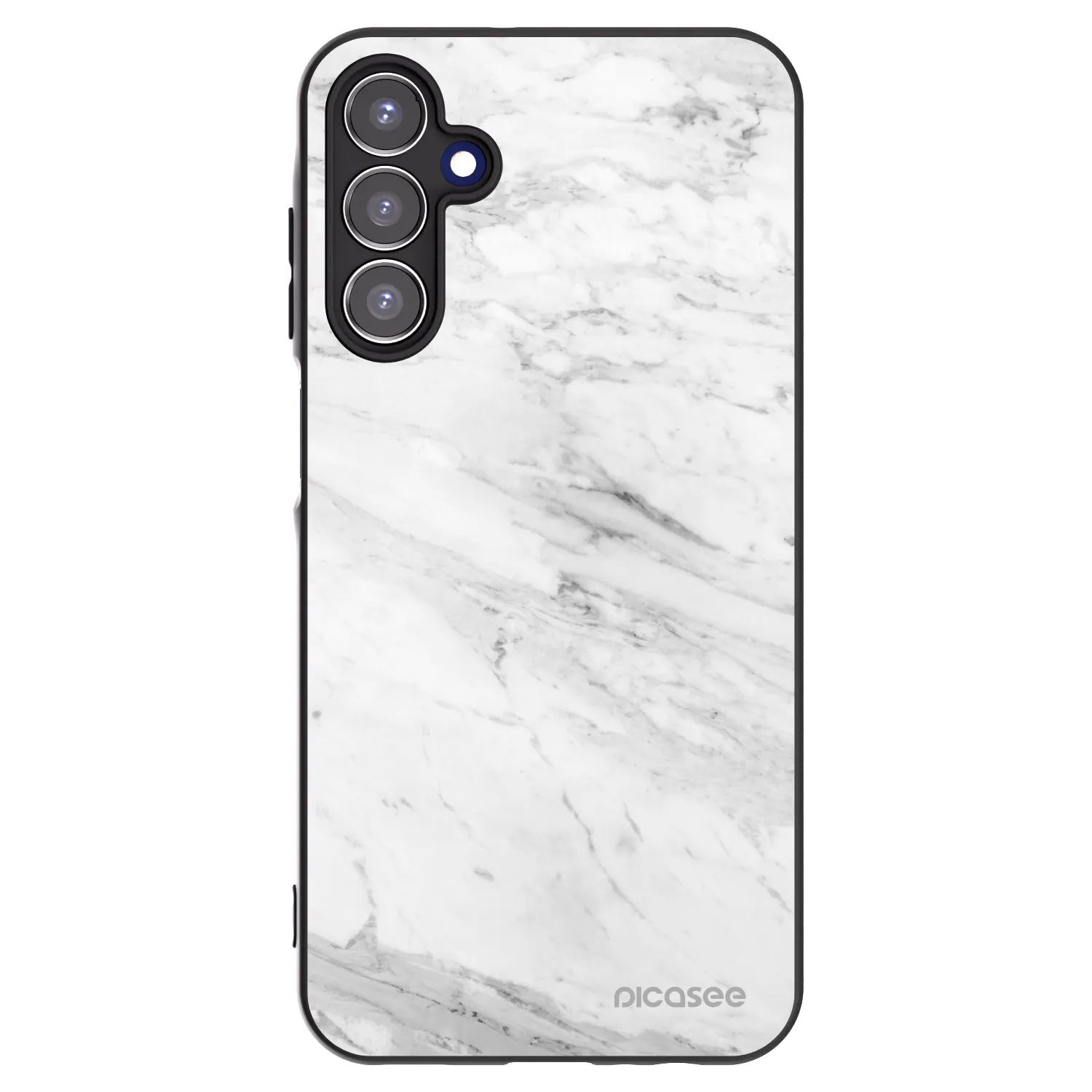 Picasee silikonový černý obal pro Samsung Galaxy A15 A155F 4G - White marble
