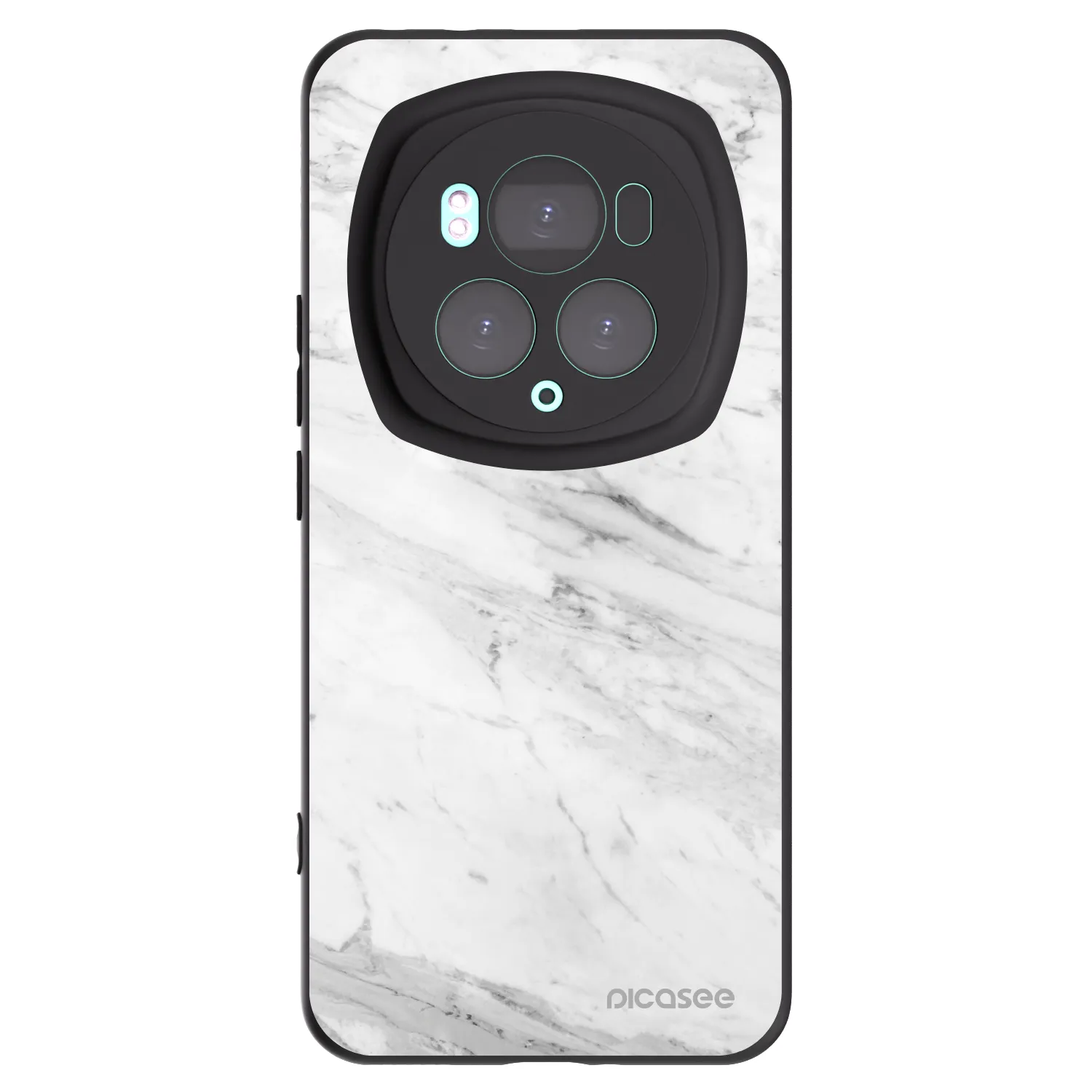 Picasee silikonový černý obal pro Honor Magic6 Pro - White marble