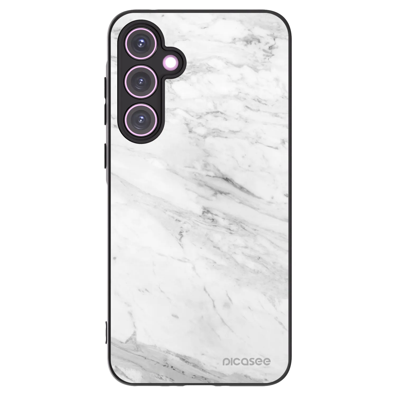 Picasee silikonový černý obal pro Samsung Galaxy A35 5G A356B - White marble