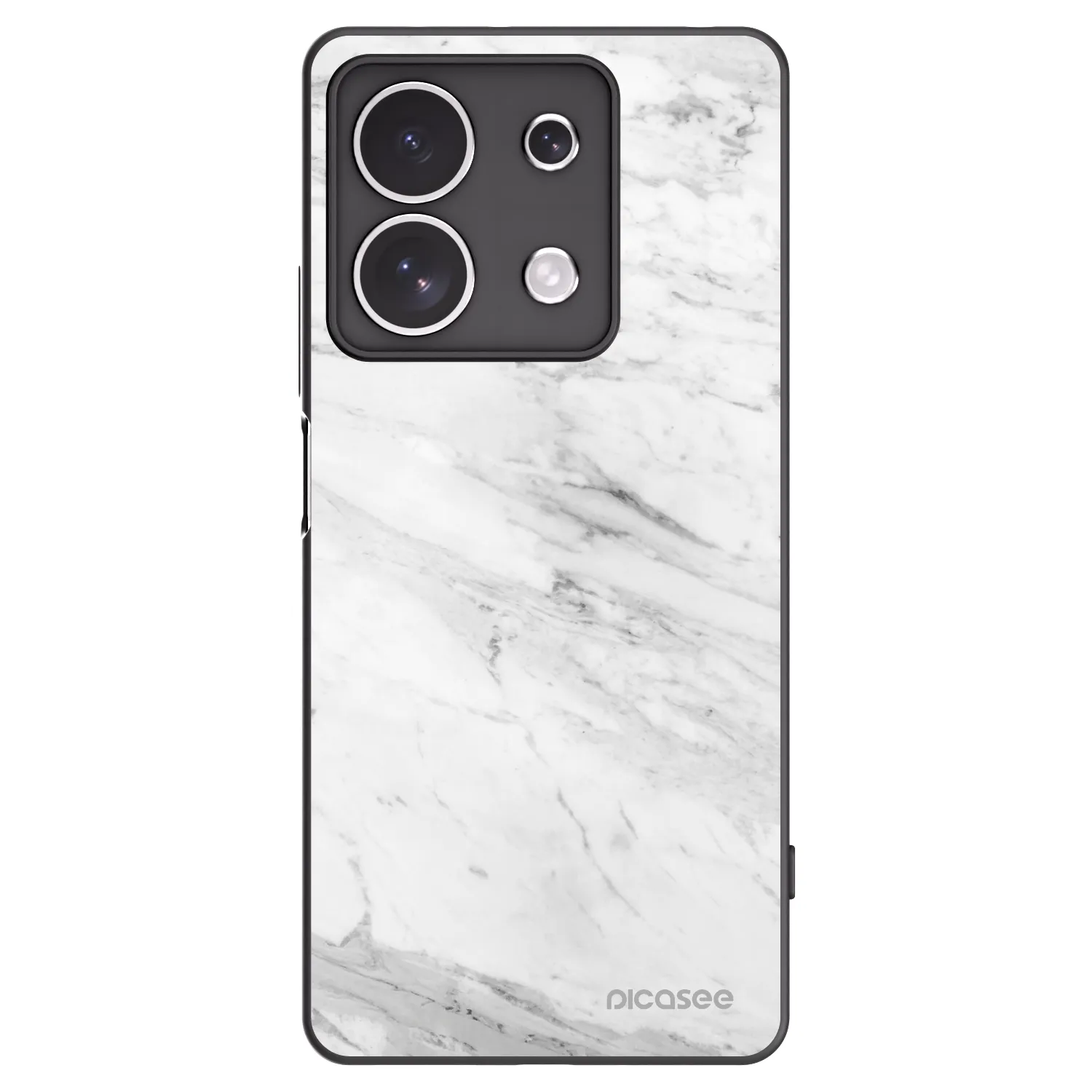 Picasee silikonový černý obal pro Xiaomi Redmi Note 13 4G - White marble