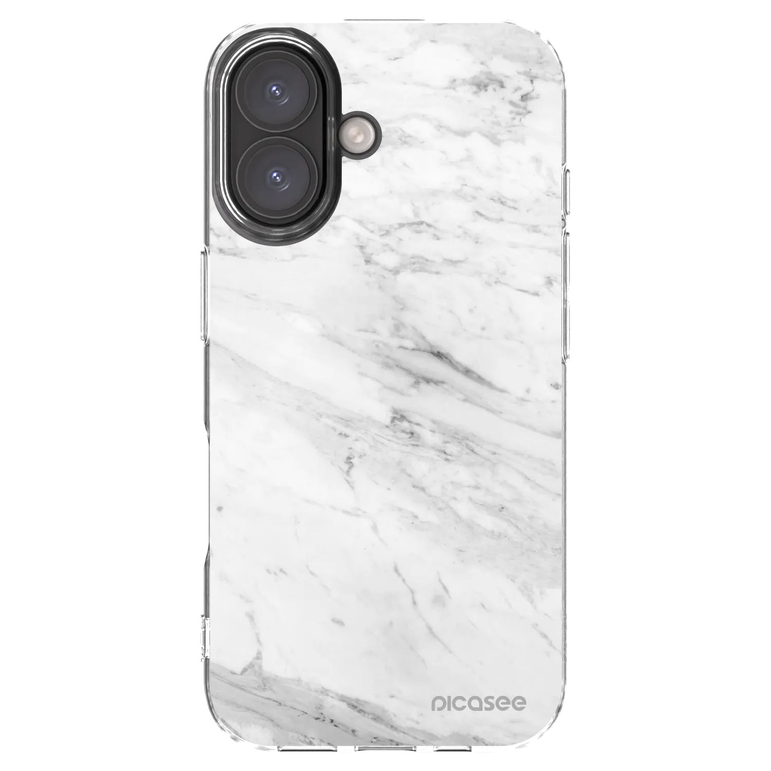 Picasee silikonový průhledný obal pro Apple iPhone 16 - White marble