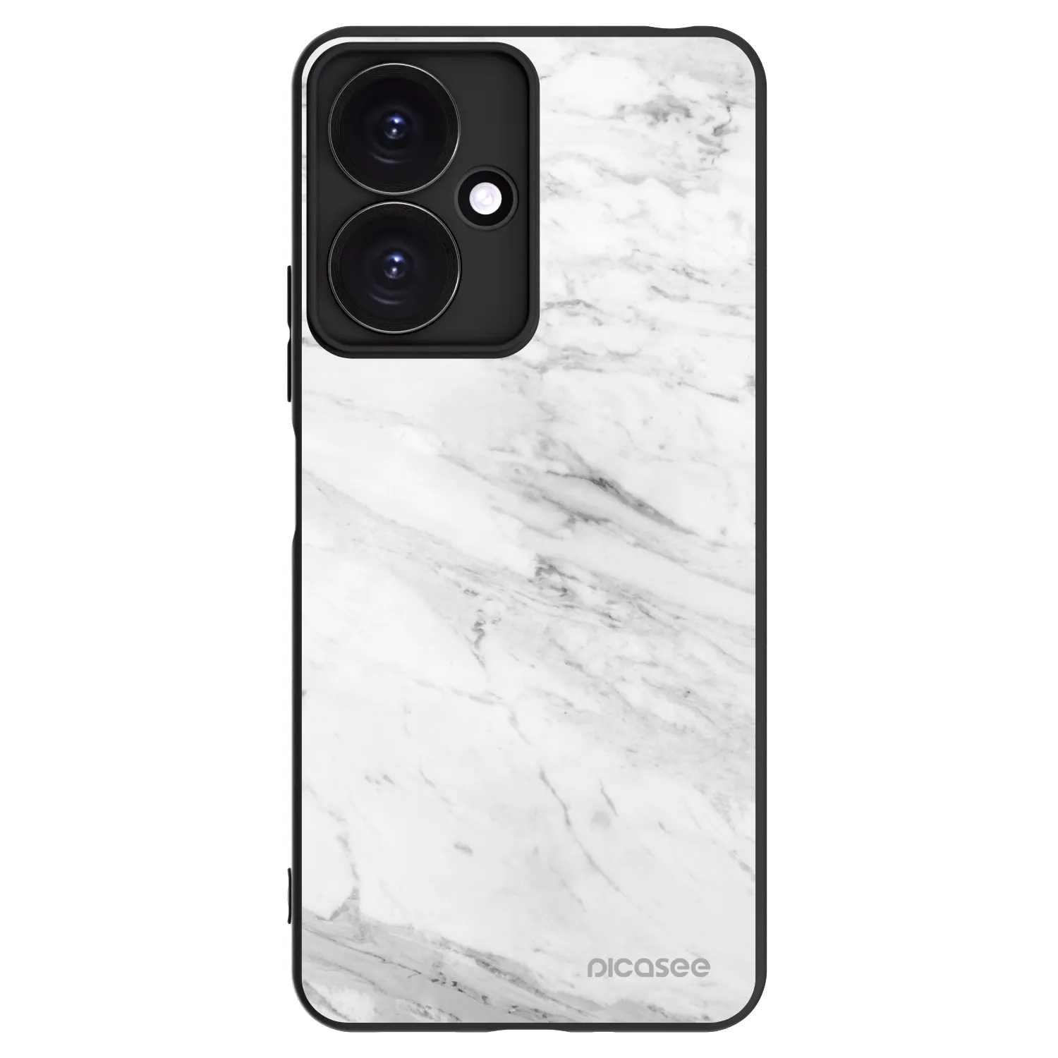 Picasee silikonový černý obal pro Xiaomi Redmi 13C 5G - White marble