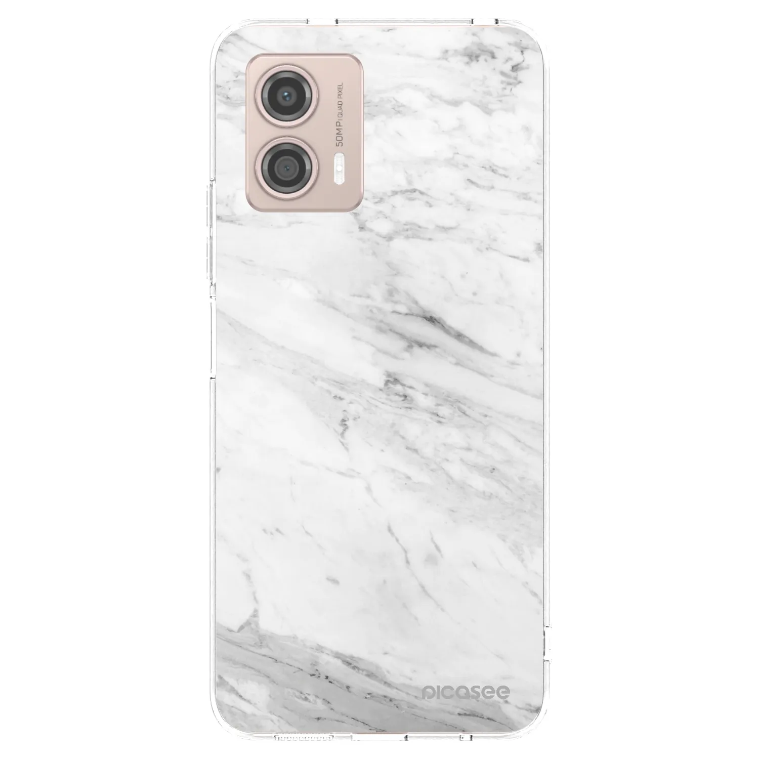 Picasee silikonový průhledný obal pro Motorola Moto G53 5G - White marble