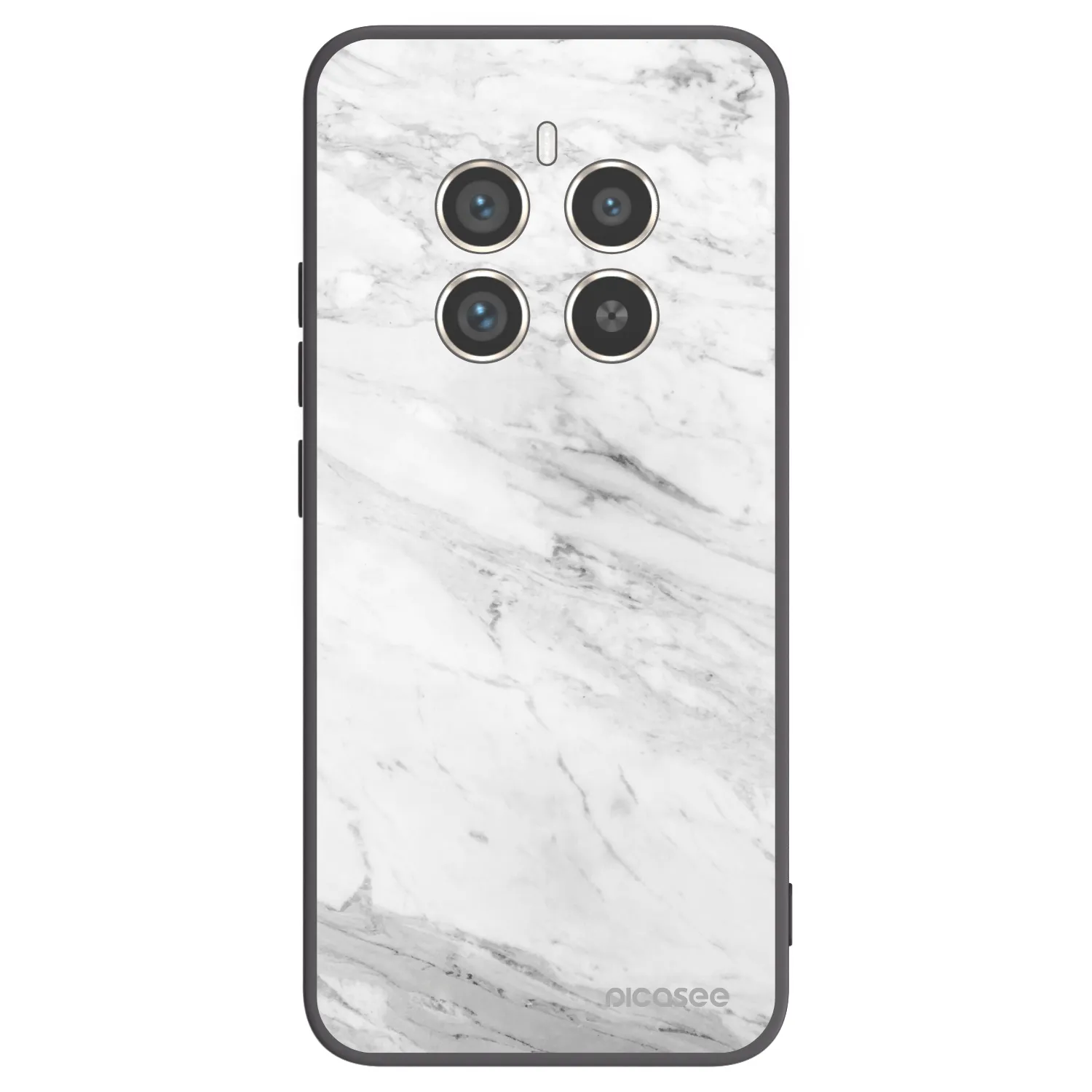 Picasee silikonový černý obal pro Realme 12 Pro 5G - White marble
