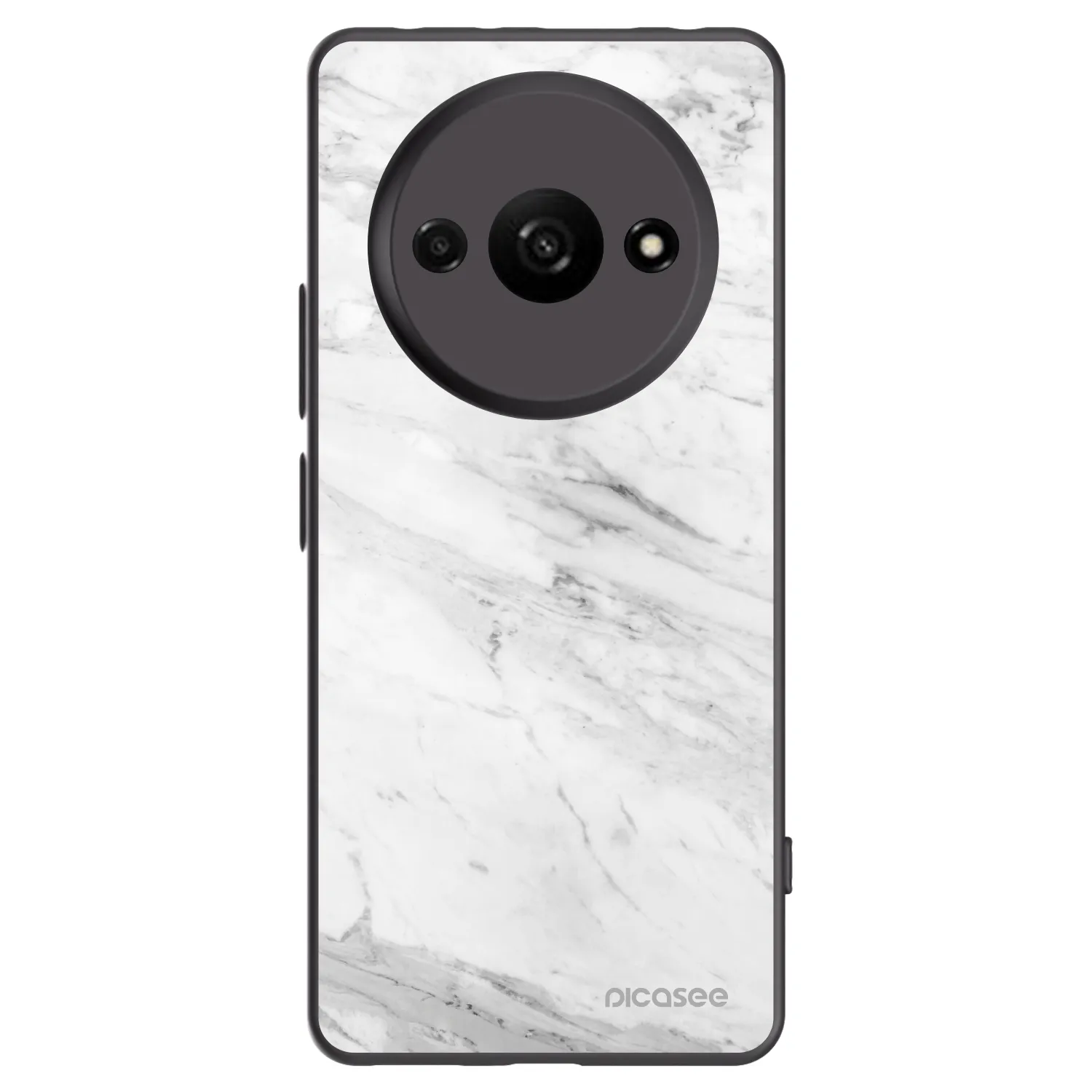 Picasee silikonový černý obal pro Xiaomi Redmi A3 - White marble