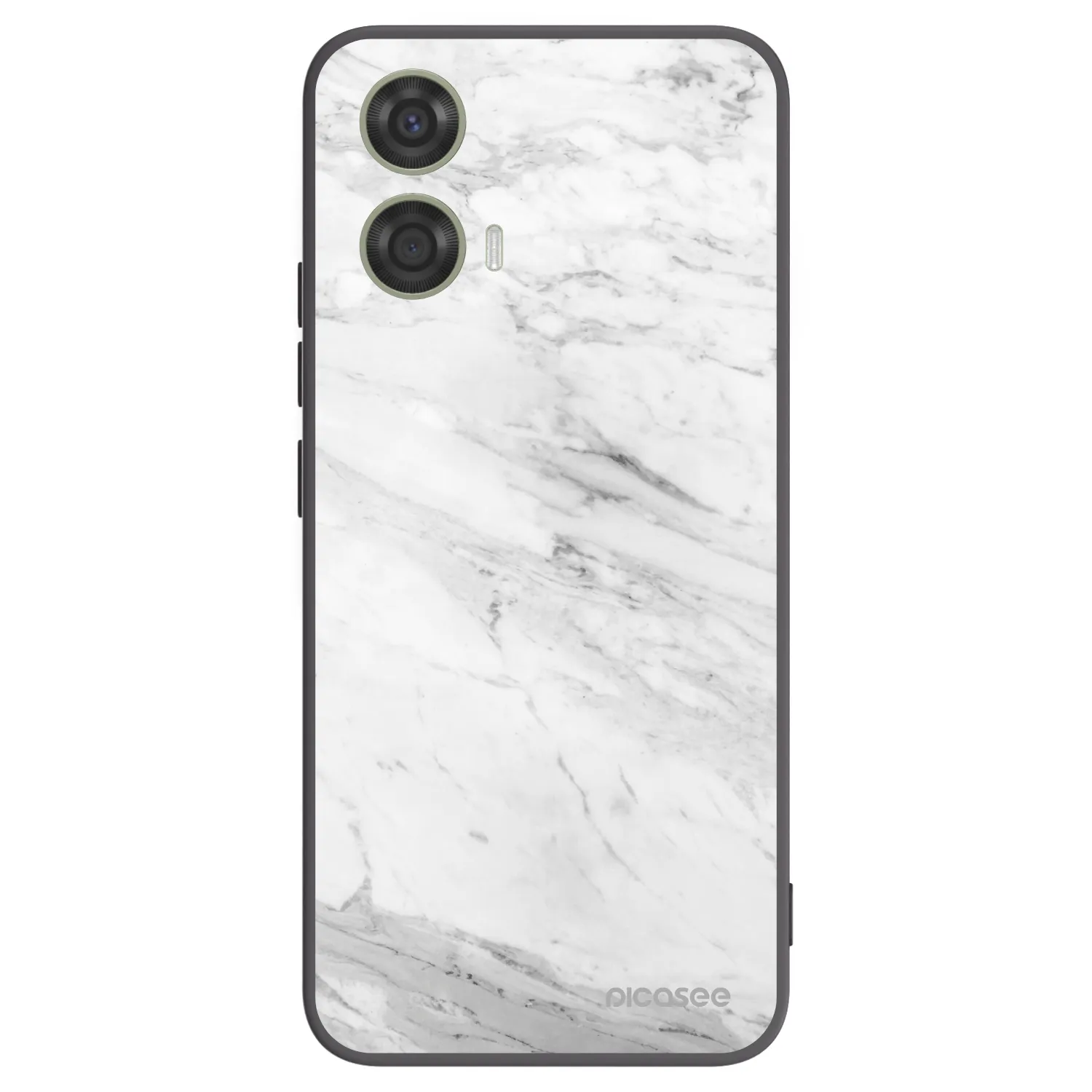 Picasee silikonový černý obal pro Motorola Moto G24 - White marble