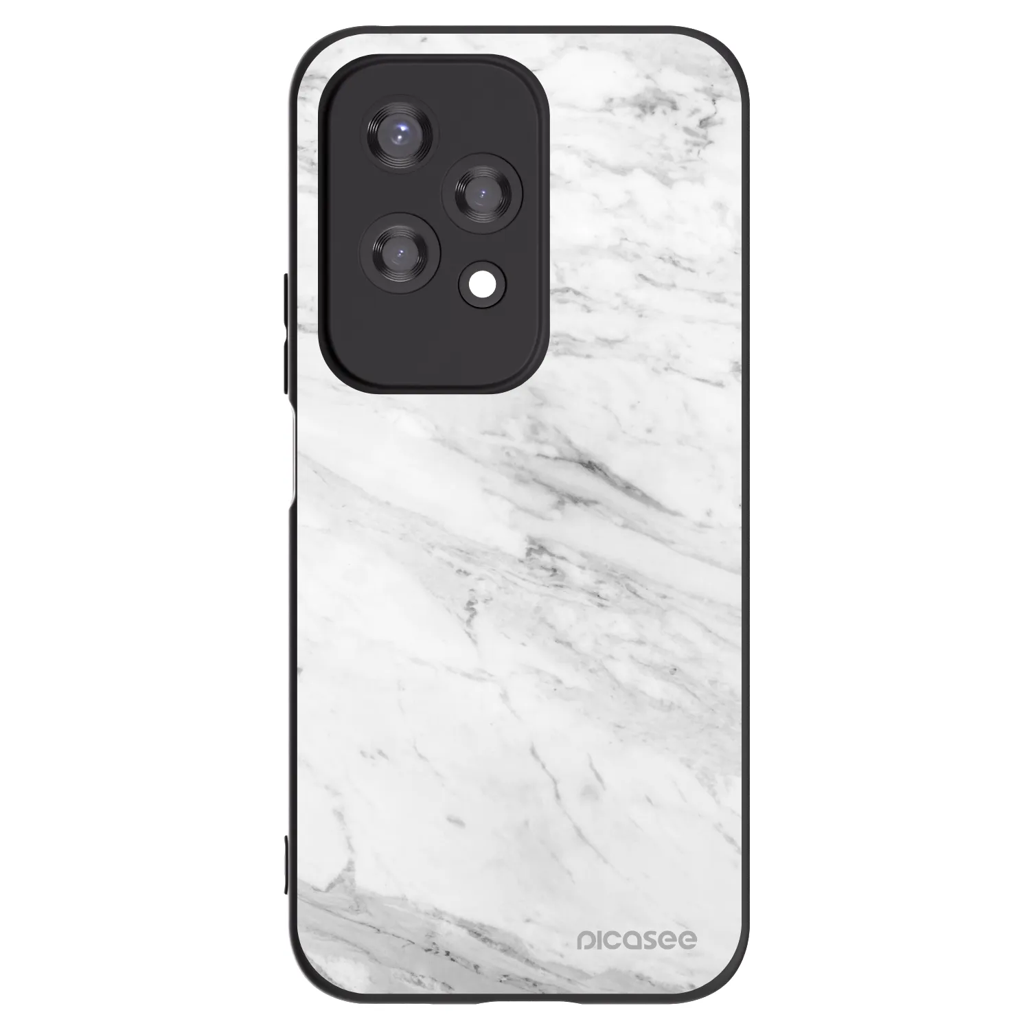 Picasee silikonový černý obal pro Honor 200 Lite - White marble