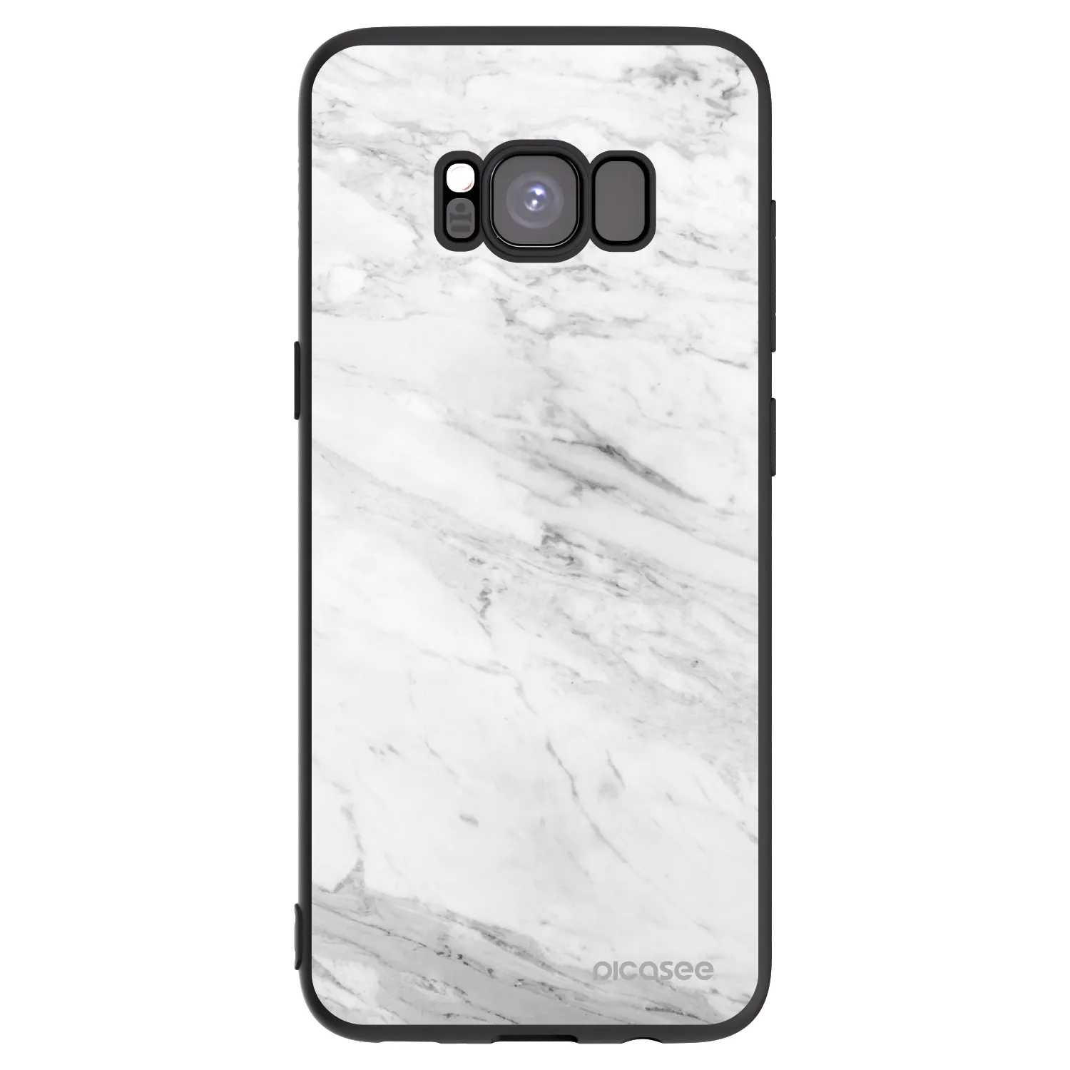 Picasee silikonový černý obal pro Samsung Galaxy S8 G950F - White marble
