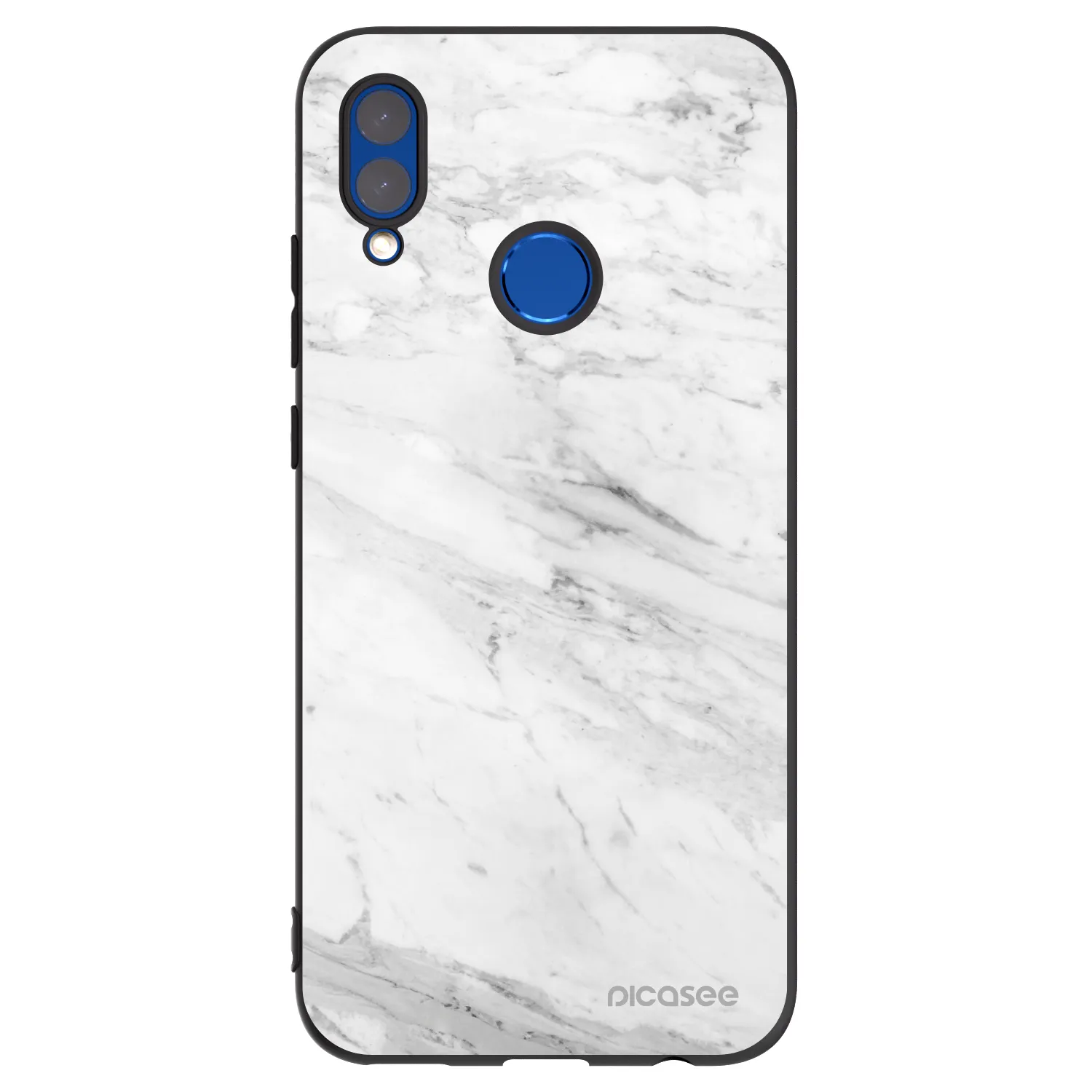 Picasee silikonový černý obal pro Huawei P Smart 2019 - White marble