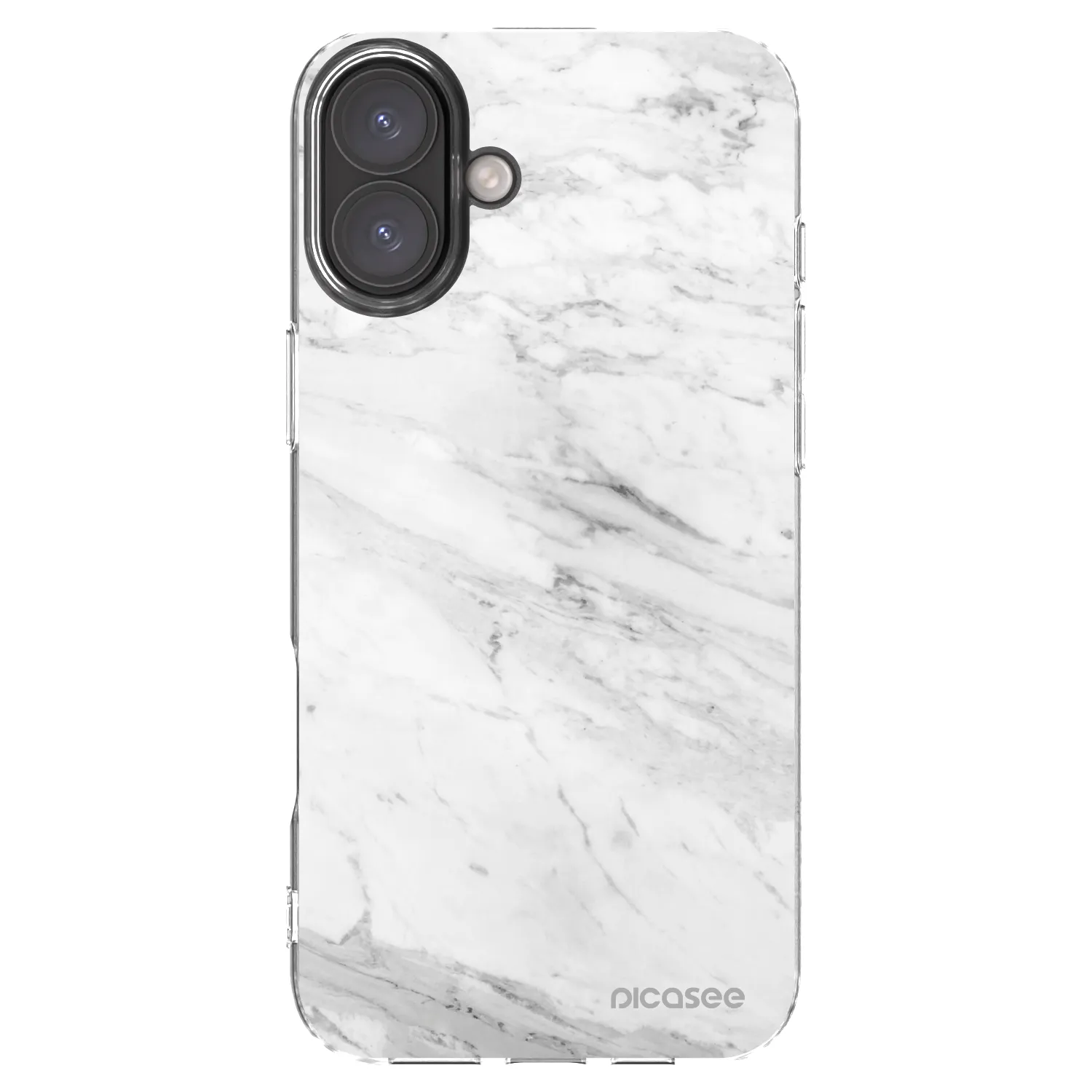 Picasee silikonový průhledný obal pro Apple iPhone 16 Plus - White marble