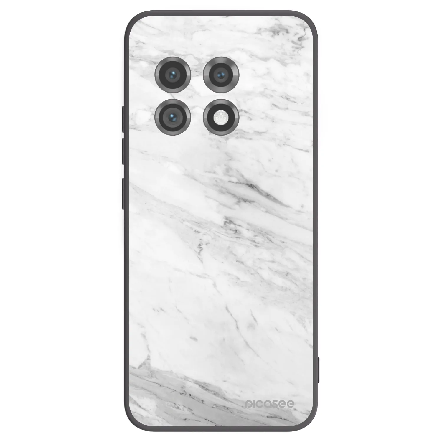 Picasee silikonový černý obal pro OnePlus 11 5G - White marble