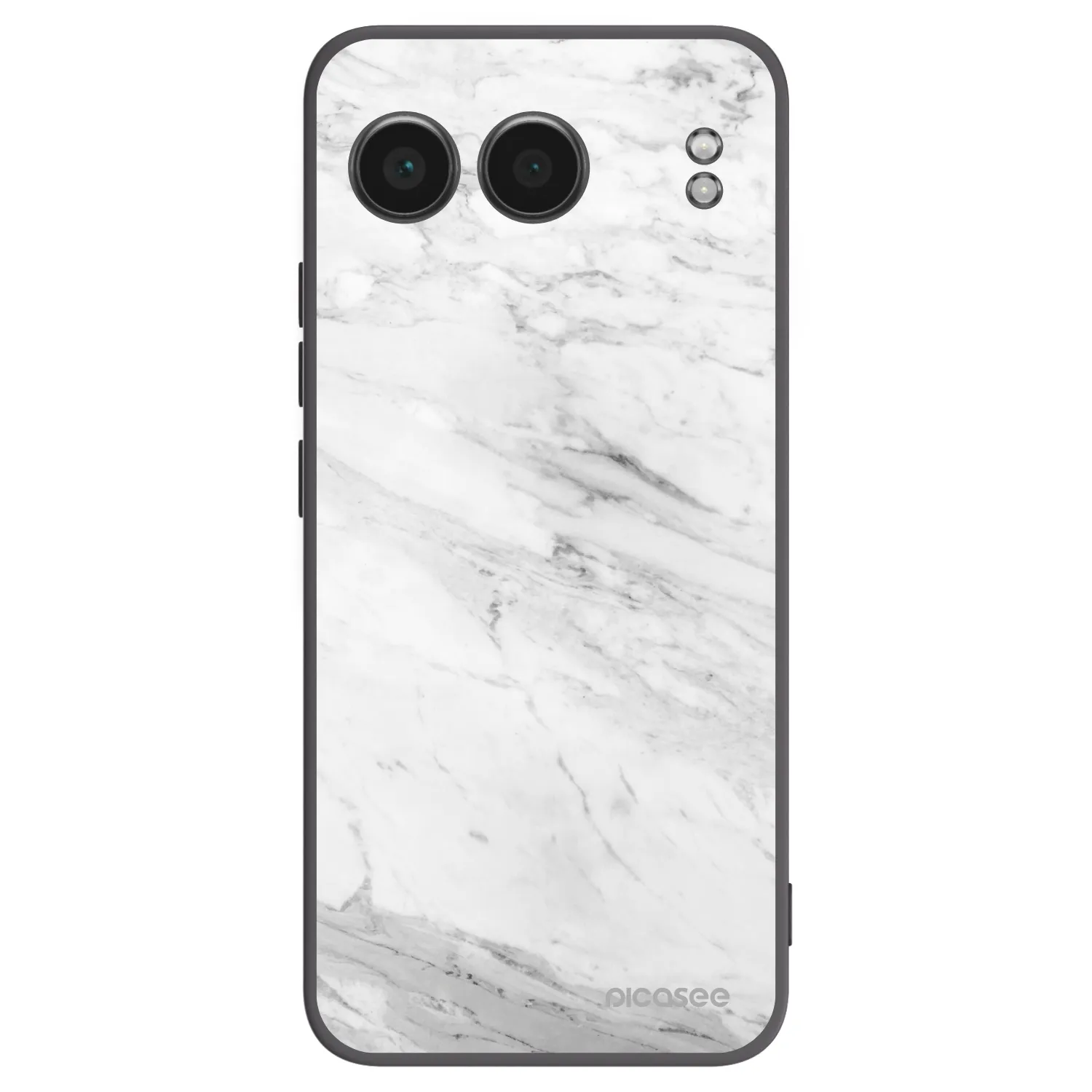 Picasee silikonový černý obal pro OnePlus Nord 4 - White marble