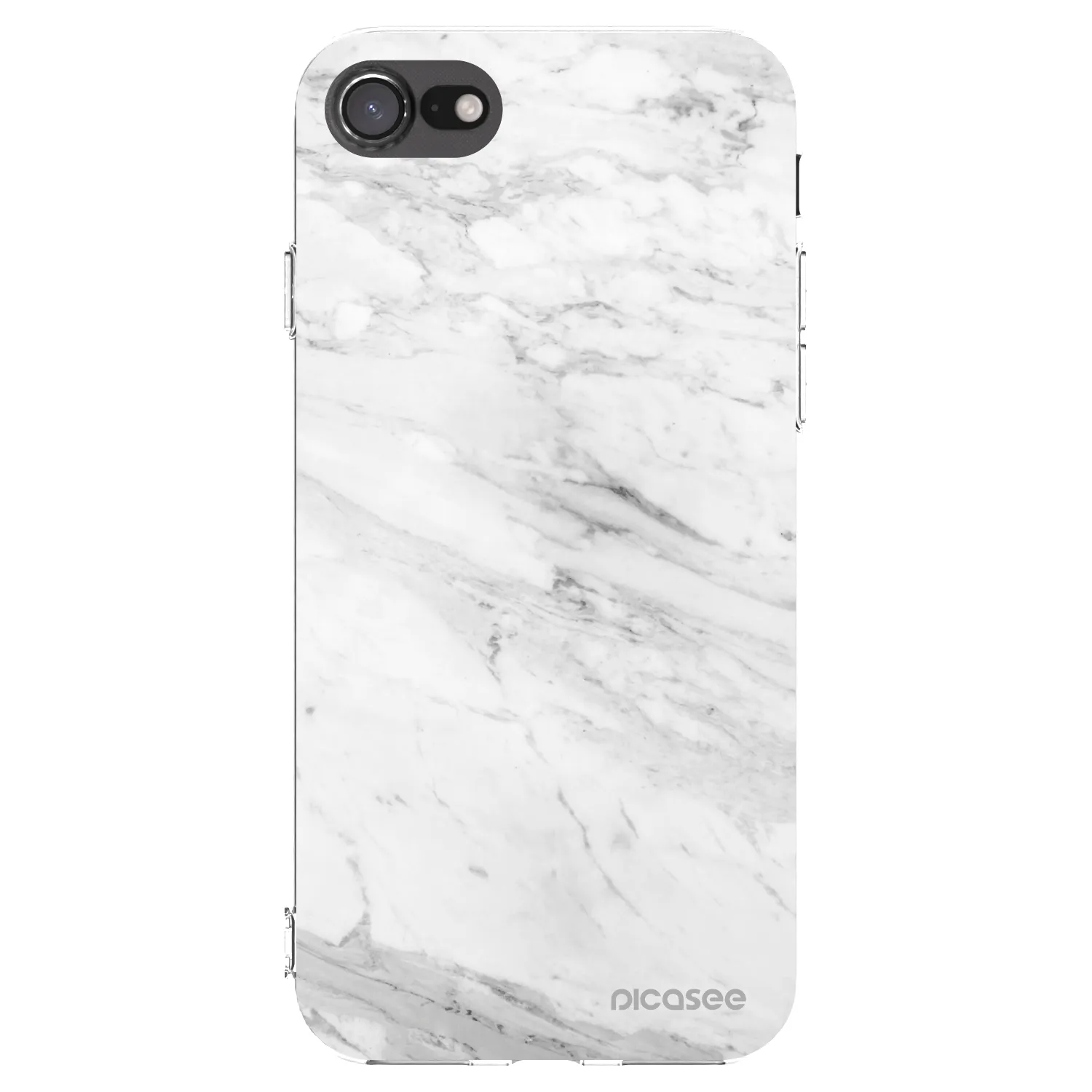 Picasee silikonový průhledný obal pro Apple iPhone 7 - White marble
