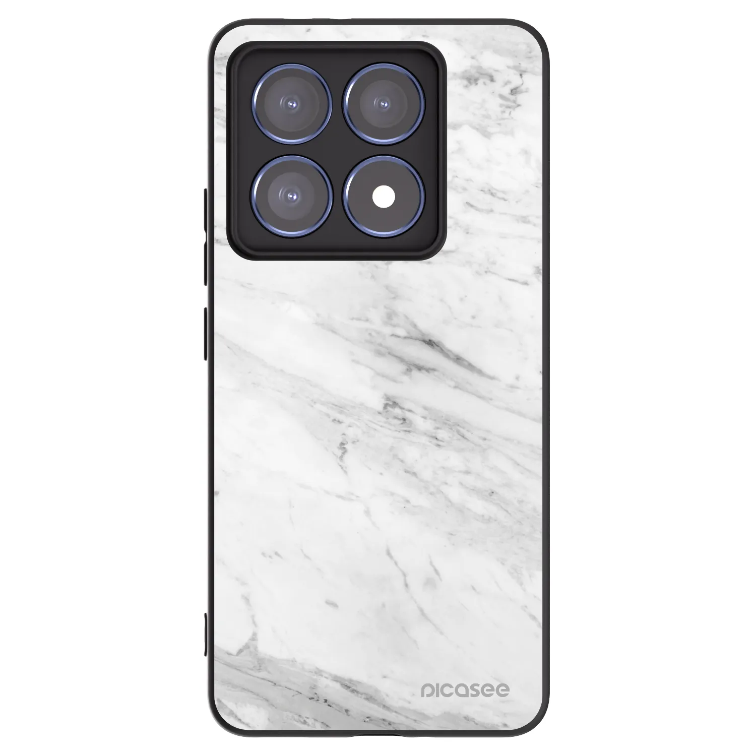 Picasee silikonový černý obal pro Xiaomi 14T Pro - White marble