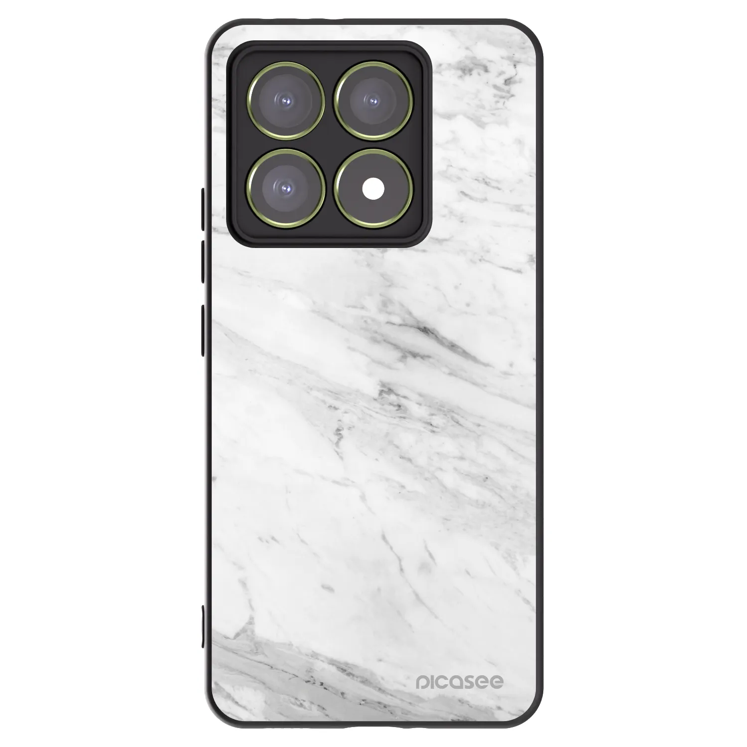 Picasee silikonový černý obal pro Xiaomi 14T - White marble