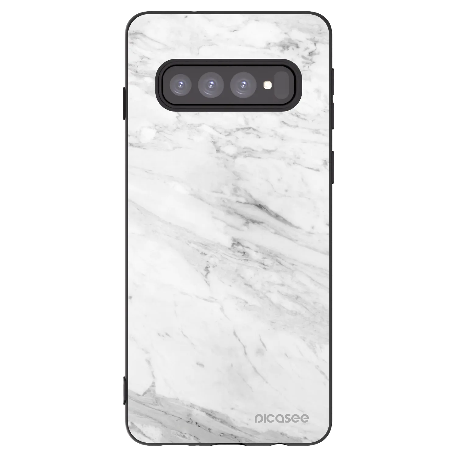 Picasee silikonový černý obal pro Samsung Galaxy S10 G973 - White marble
