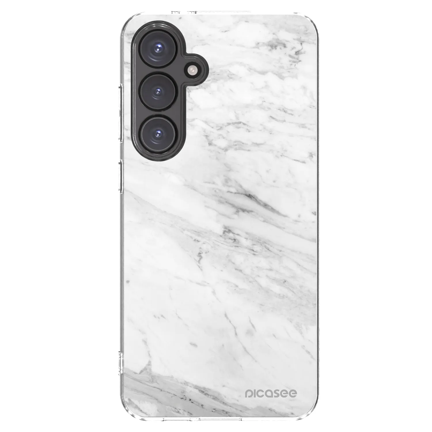 Picasee silikonový průhledný obal pro Samsung Galaxy S24 FE S721B - White marble