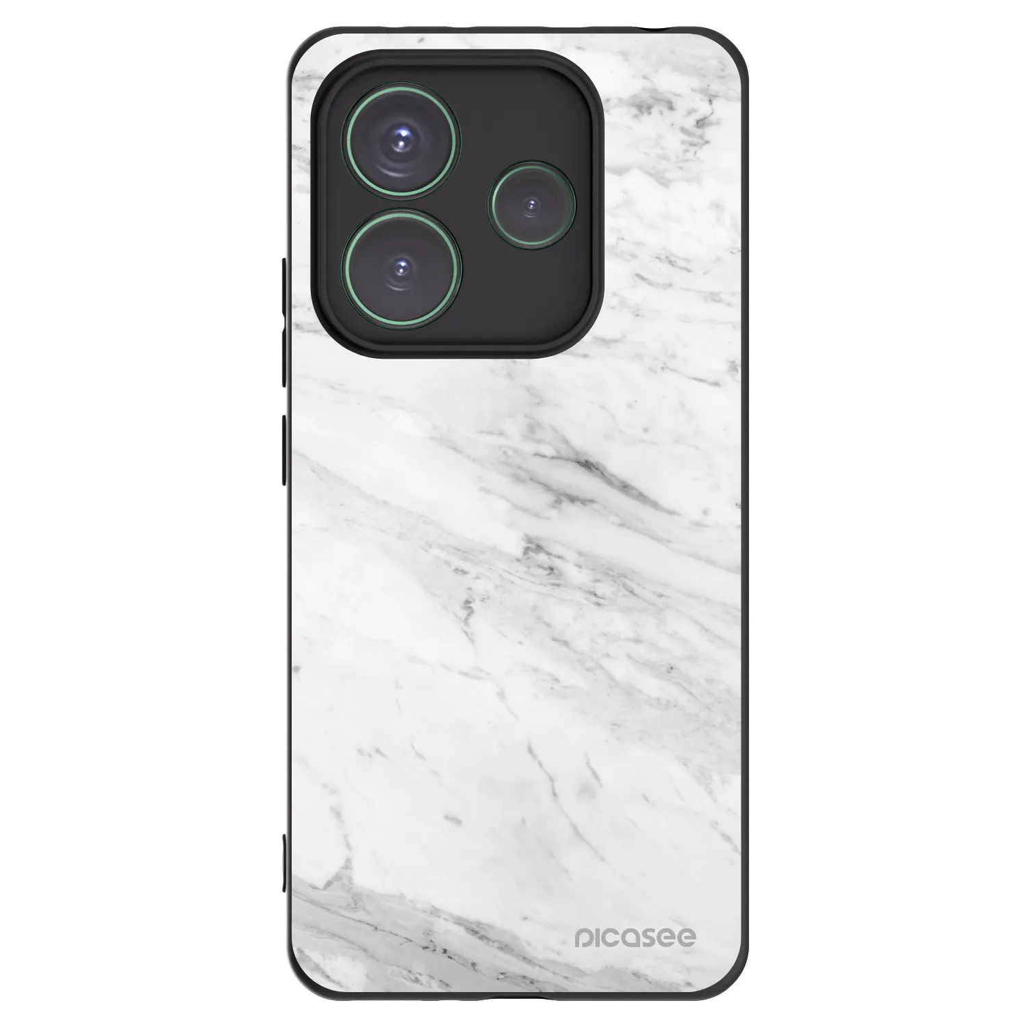 Picasee silikonový černý obal pro Xiaomi Redmi Note 14 5G - White marble