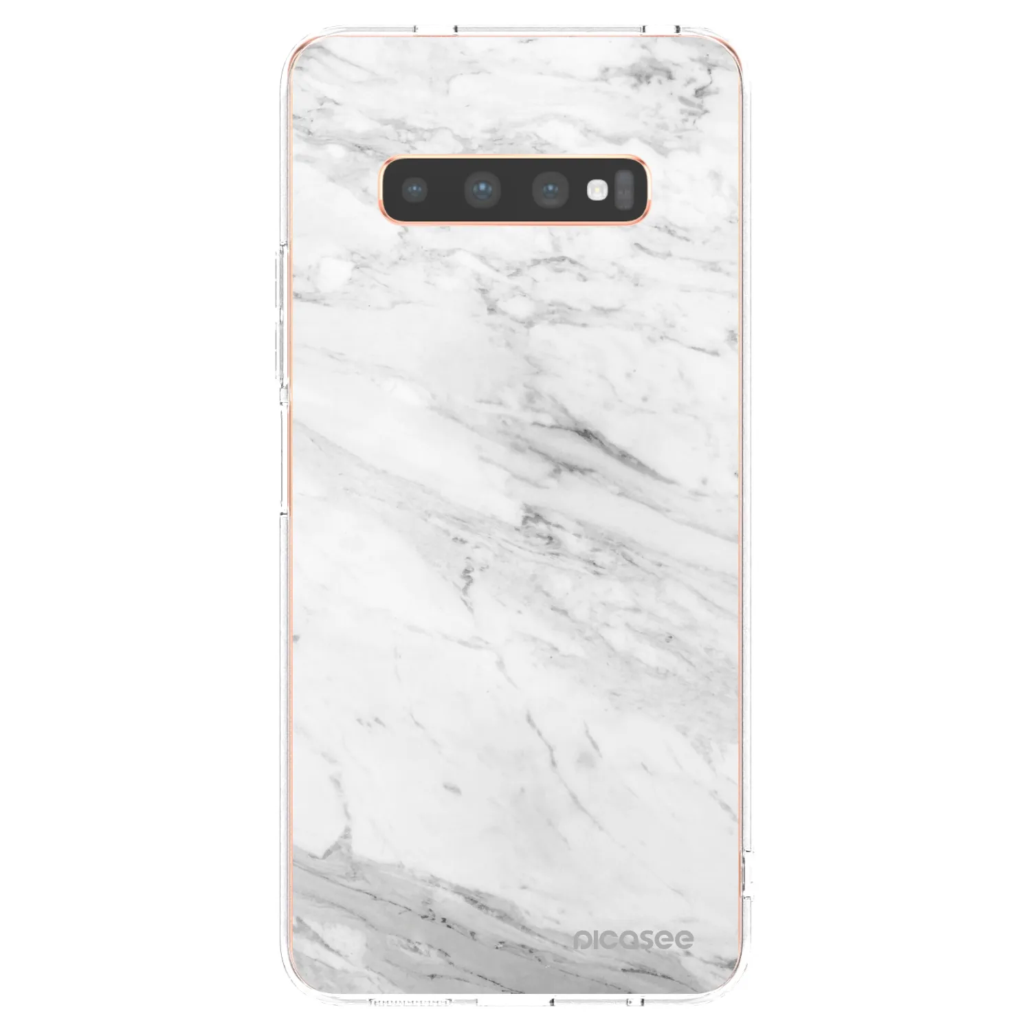 Picasee silikonový průhledný obal pro Samsung Galaxy S10 Plus G975 - White marble