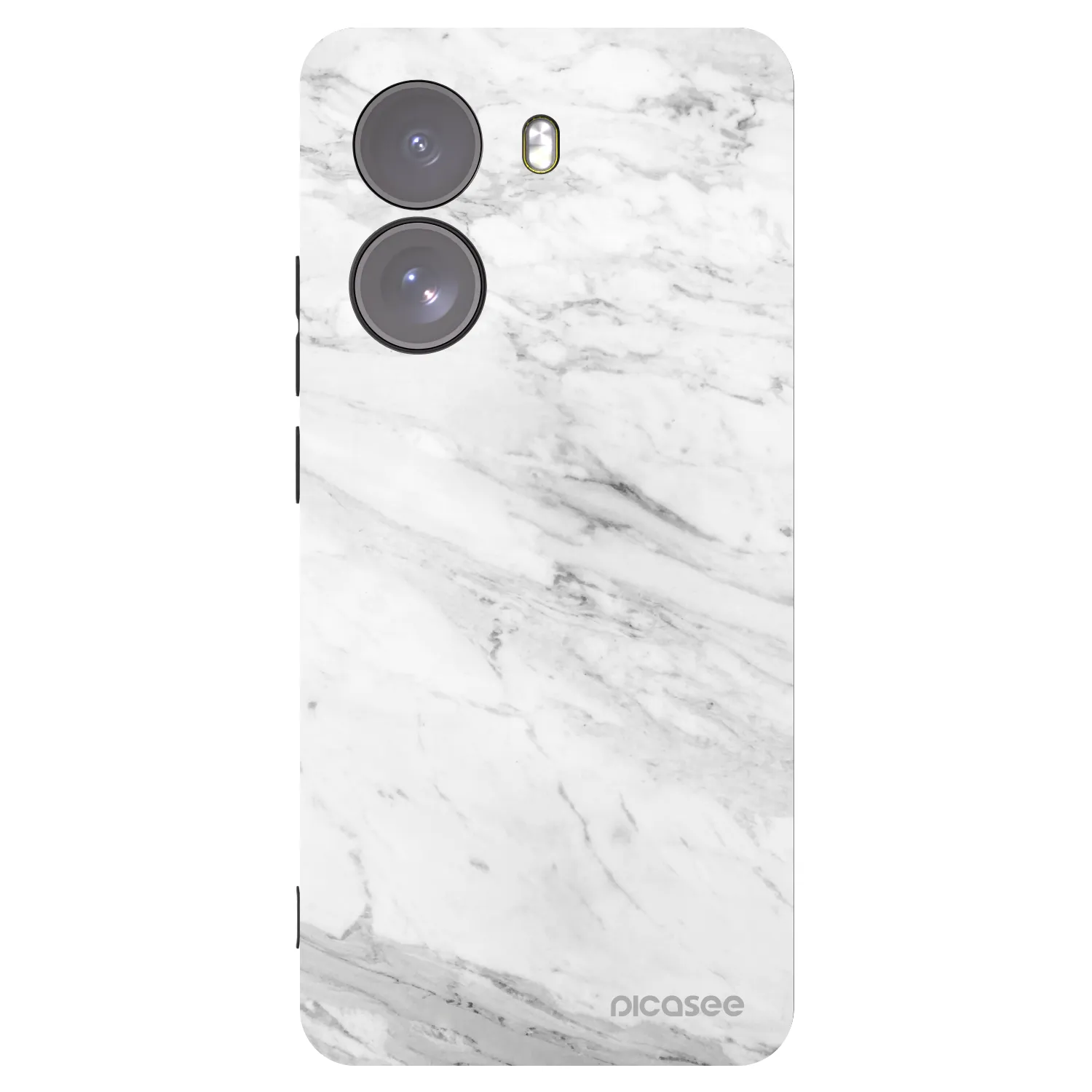 Picasee silikonový černý obal pro Xiaomi Poco X7 - White marble