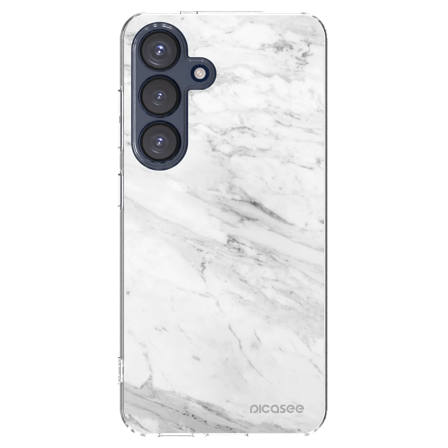 Picasee silikonový průhledný obal pro Samsung Galaxy S25 5G - White marble