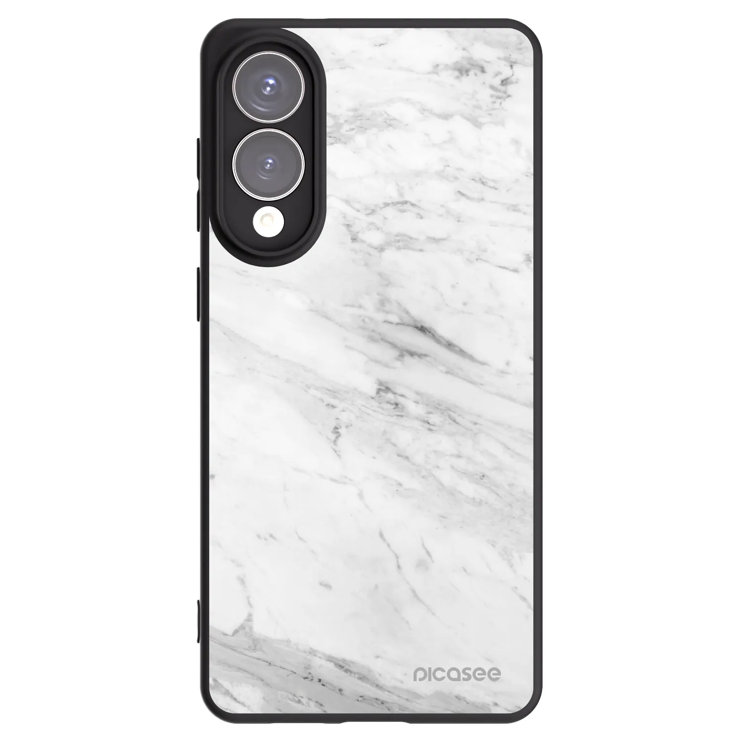 Picasee silikonový černý obal pro Samsung Galaxy S25 Edge 5G - White marble