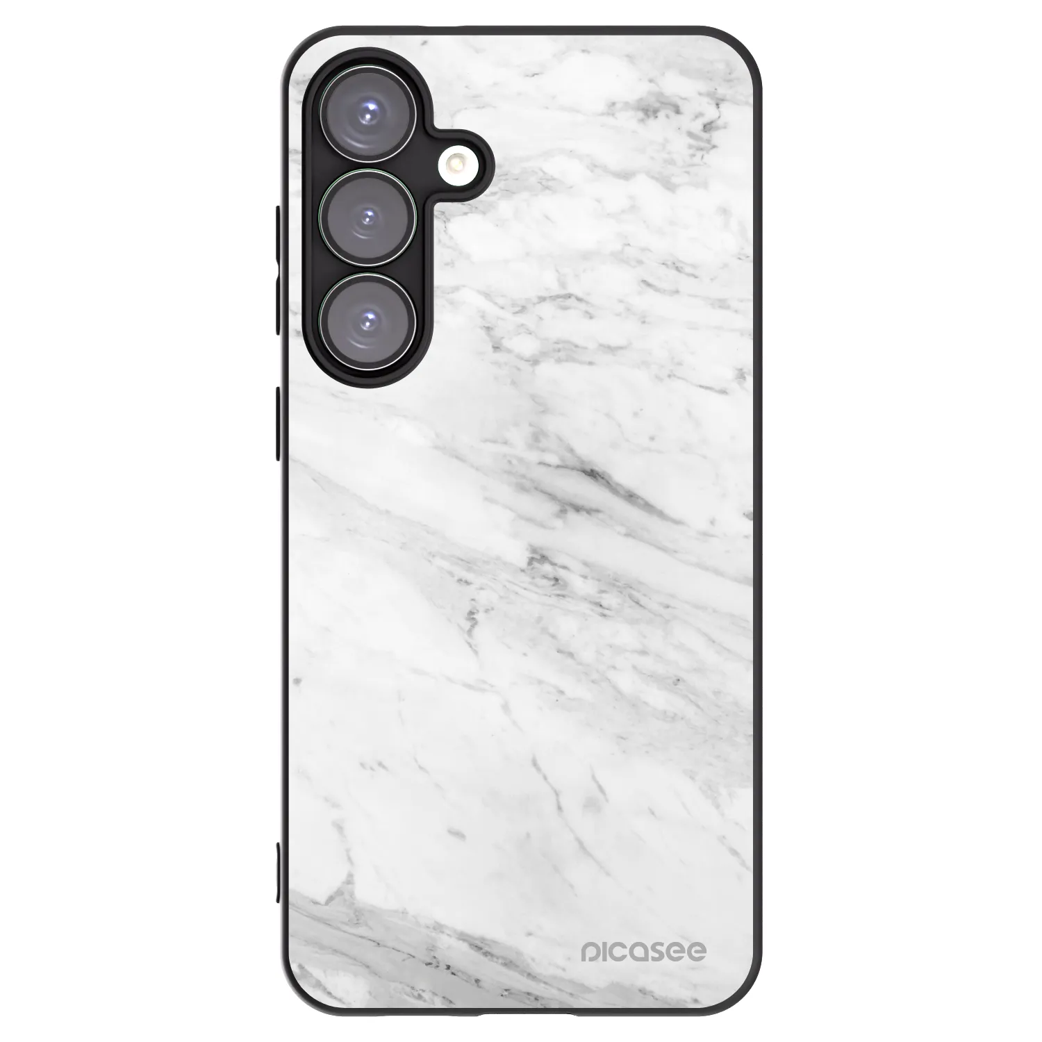 Picasee silikonový černý obal pro Samsung Galaxy S25+ 5G - White marble
