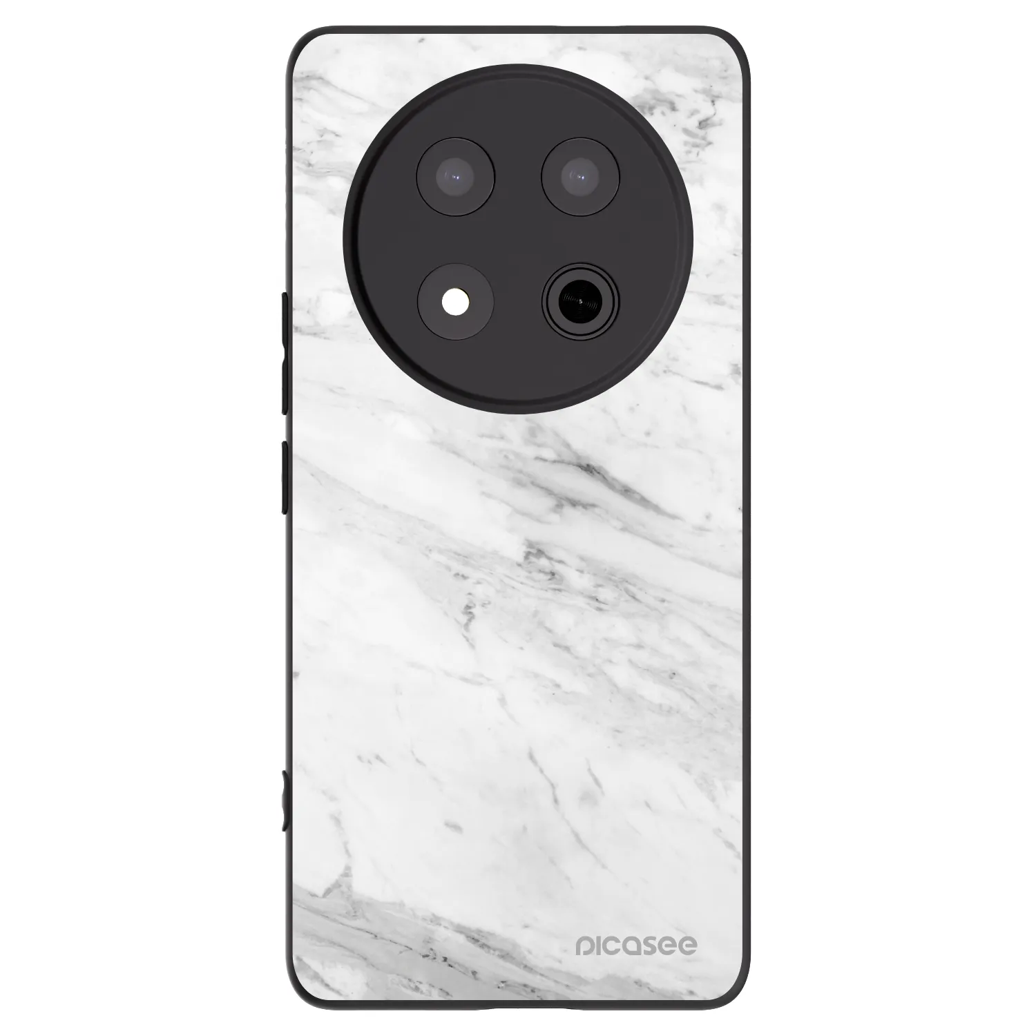 Picasee silikonový černý obal pro Honor Magic7 Lite 5G - White marble