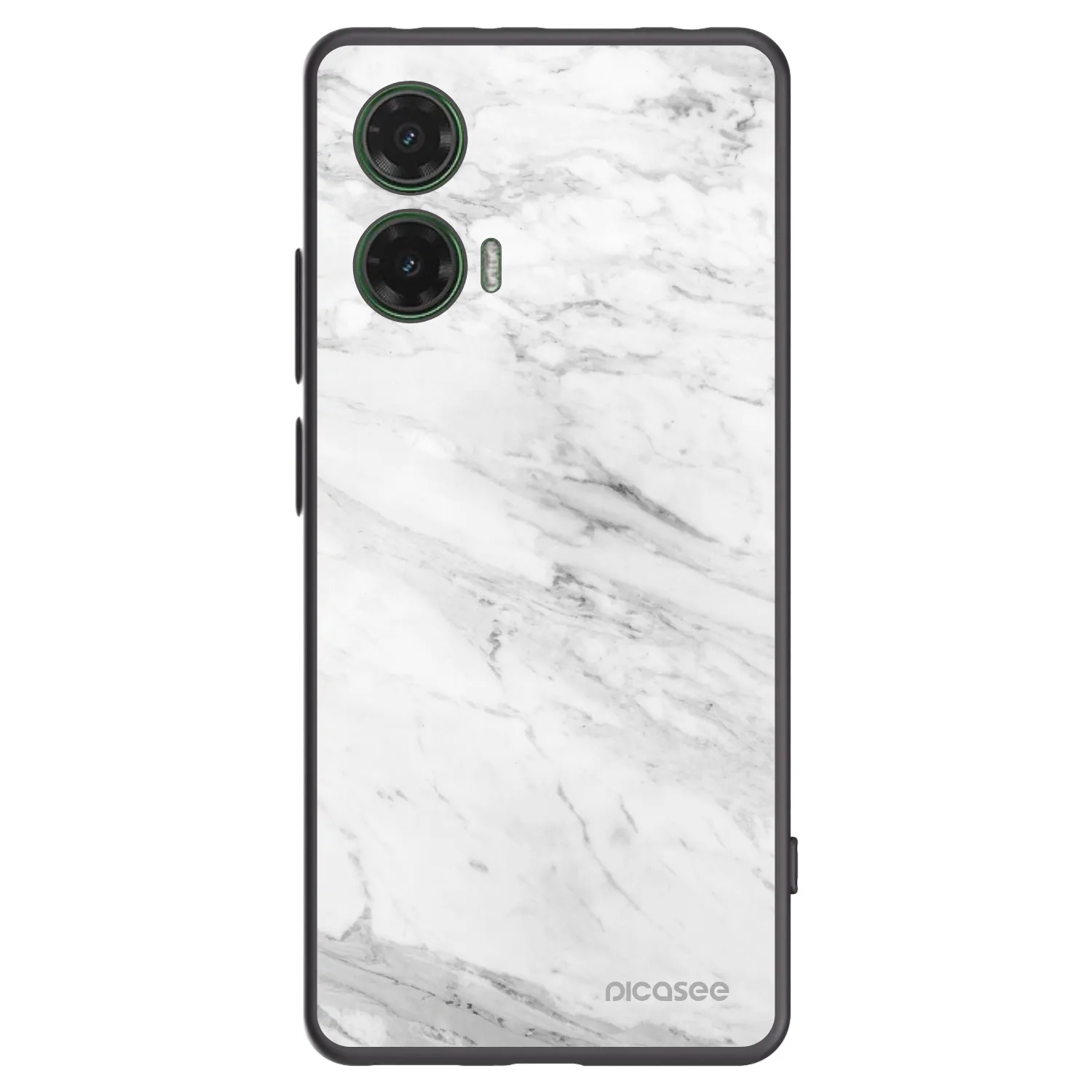 Picasee silikonový černý obal pro Motorola Moto G35 5G - White marble