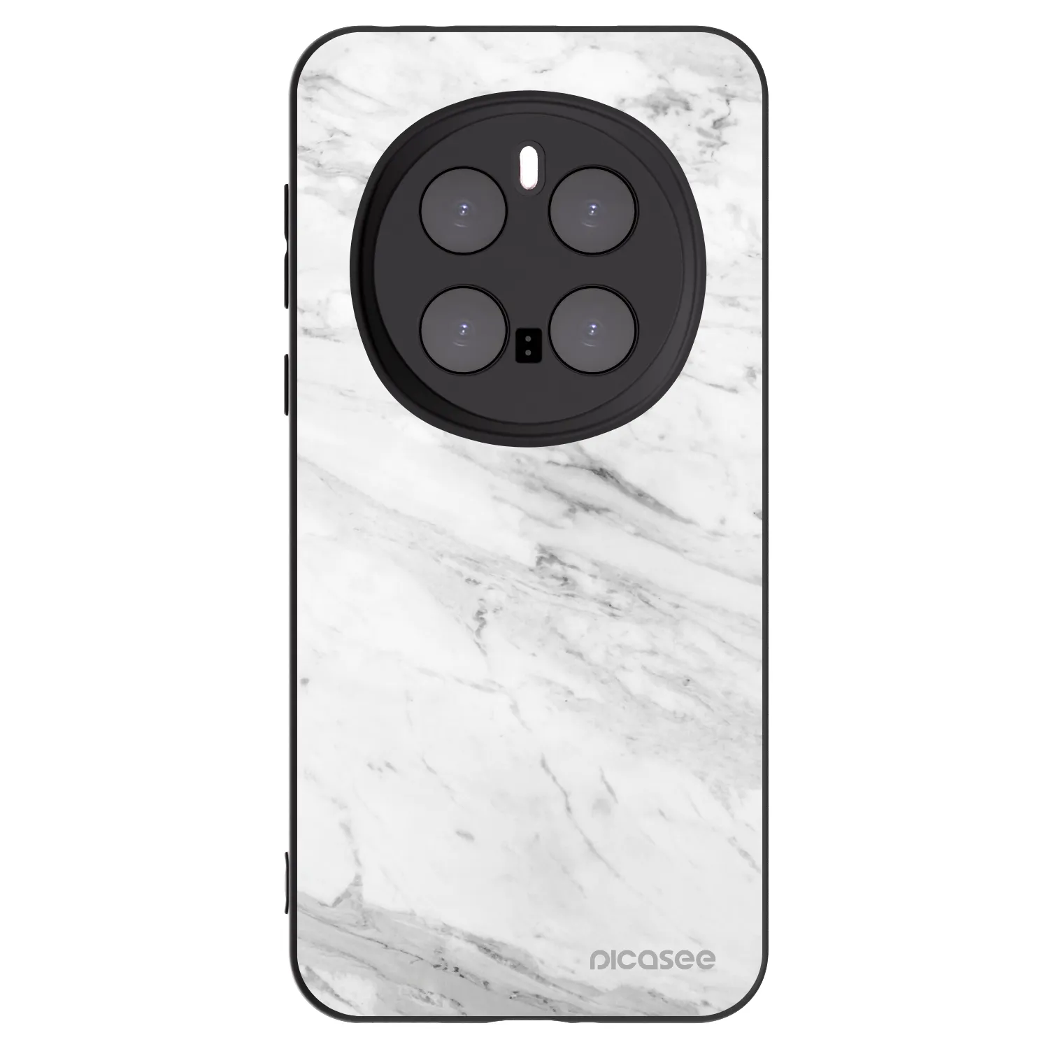 Picasee silikonový černý obal pro Honor Magic7 Pro 5G - White marble