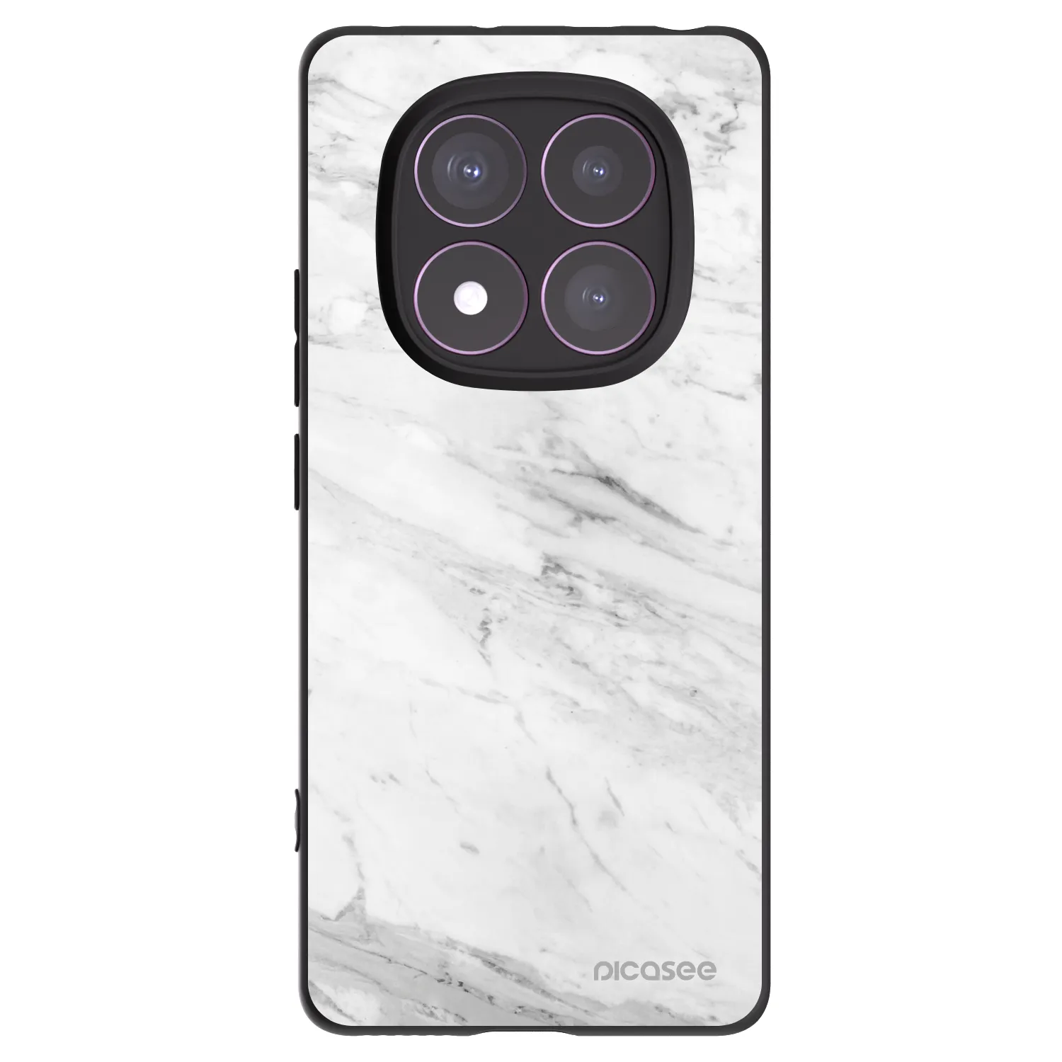 Picasee silikonový černý obal pro Xiaomi Redmi Note 14 Pro 4G - White marble
