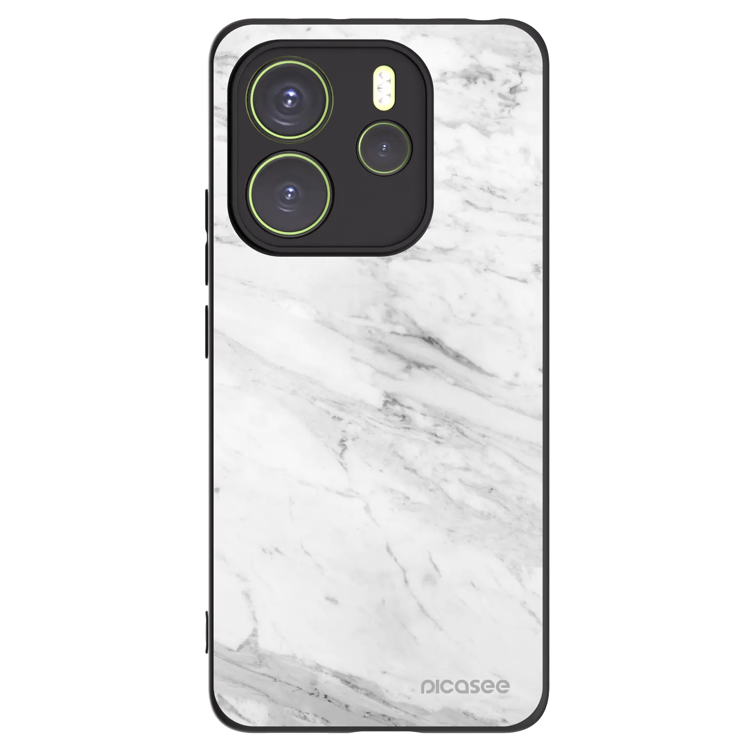 Picasee silikonový černý obal pro Xiaomi Redmi Note 14 4G - White marble