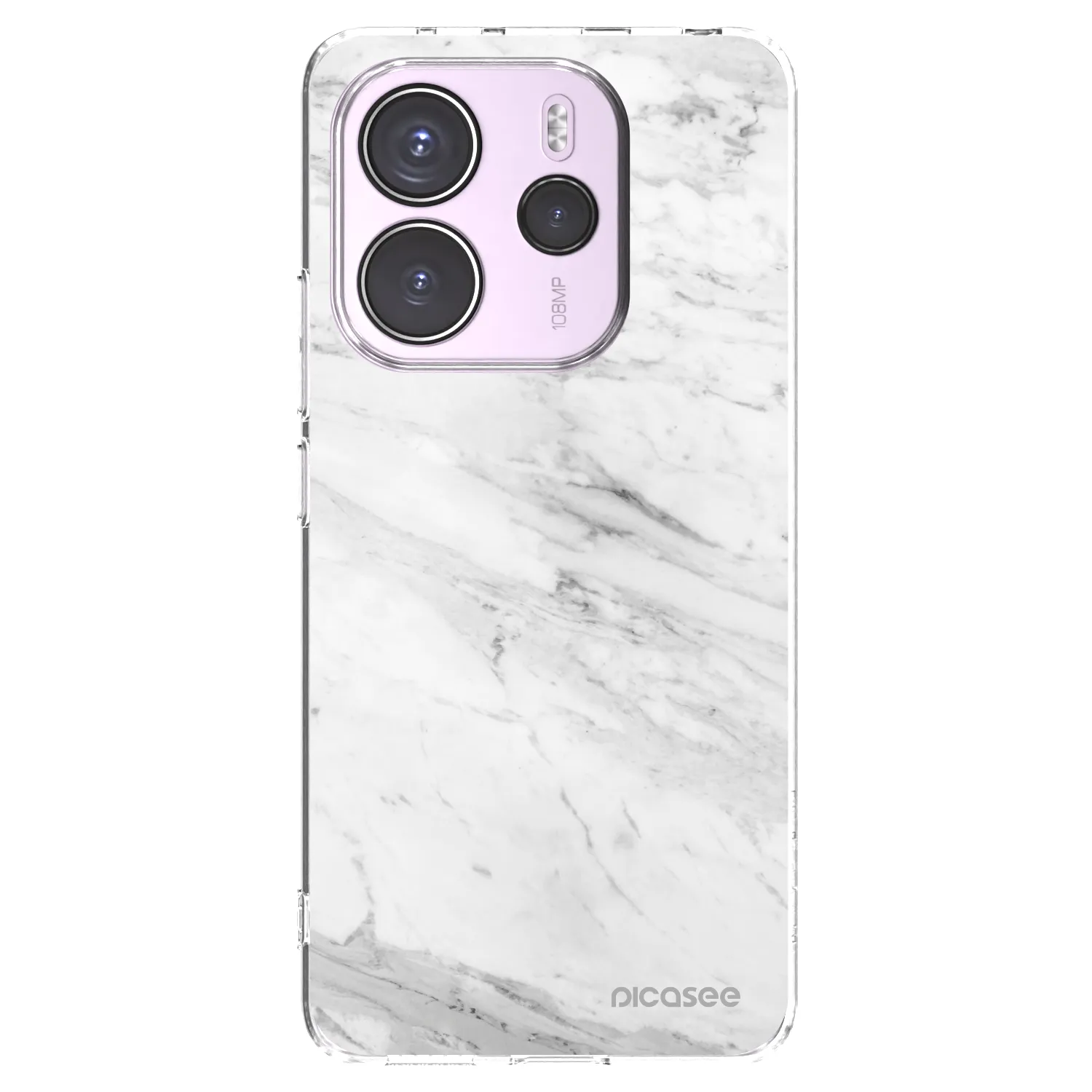 Picasee silikonový průhledný obal pro Xiaomi Redmi Note 14 4G - White marble