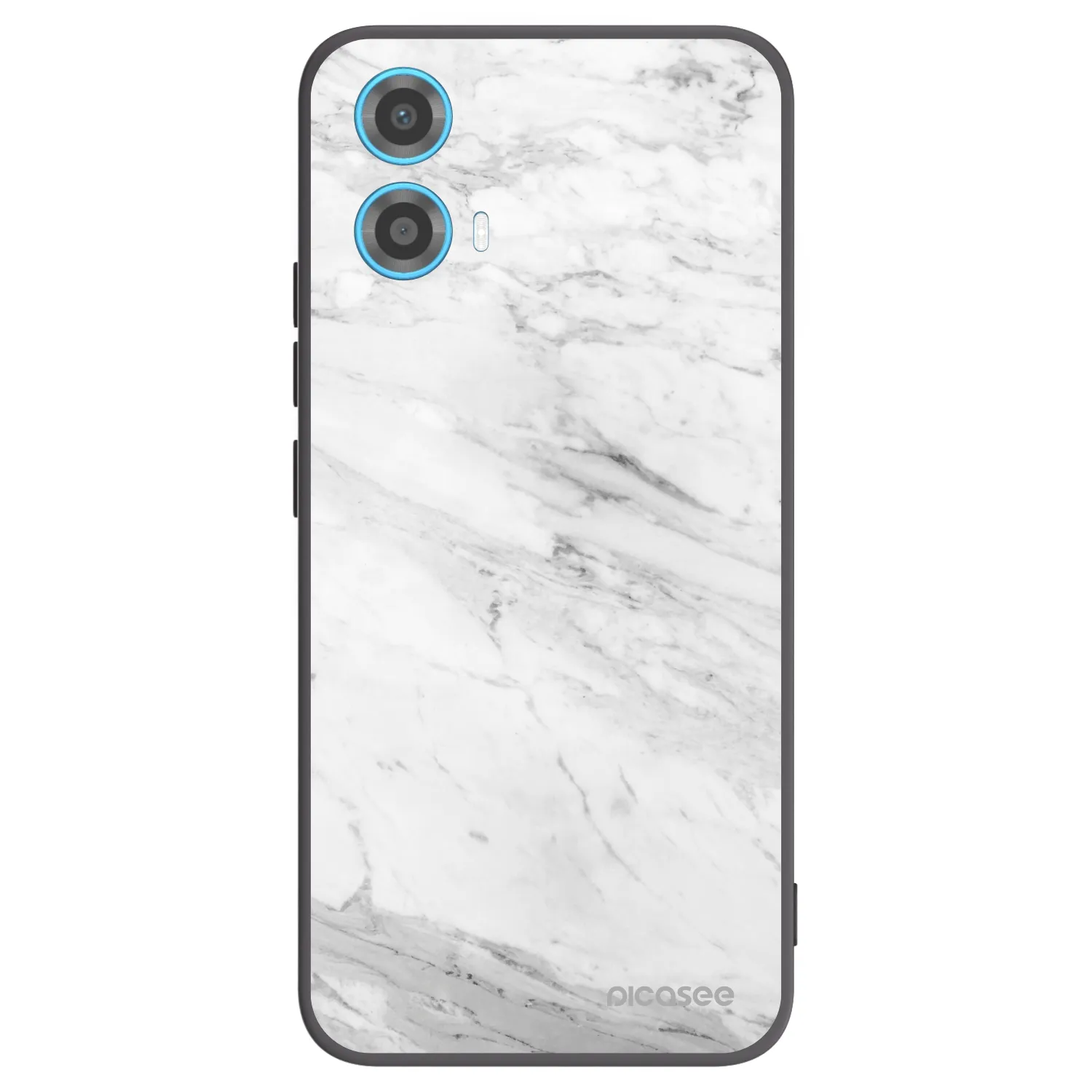 Picasee silikonový černý obal pro Motorola Moto G34 5G - White marble