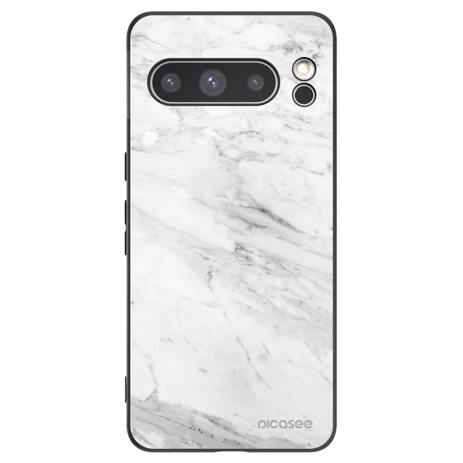 Picasee silikonový černý obal pro Google Pixel 8 Pro - White marble