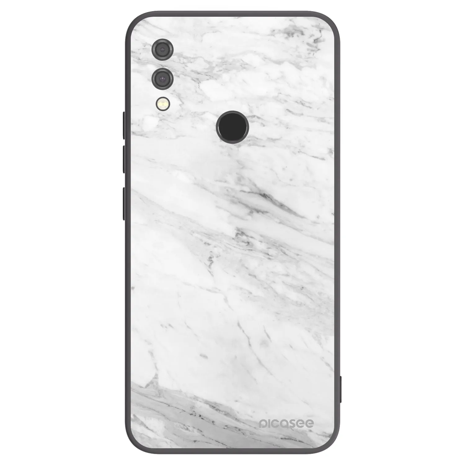 Picasee silikonový černý obal pro Xiaomi Redmi Note 7 - White marble