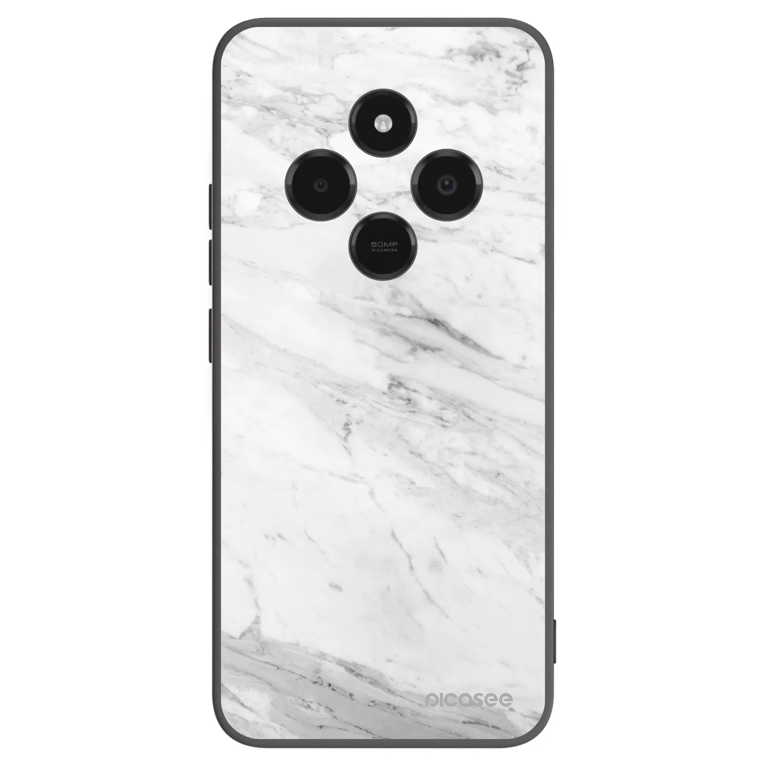 Picasee silikonový černý obal pro Xiaomi Poco C75 - White marble
