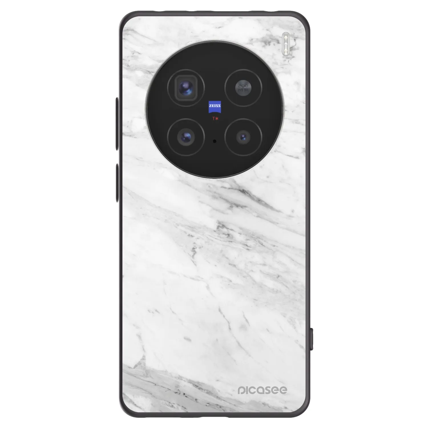 Picasee silikonový černý obal pro Vivo X200 Pro - White marble