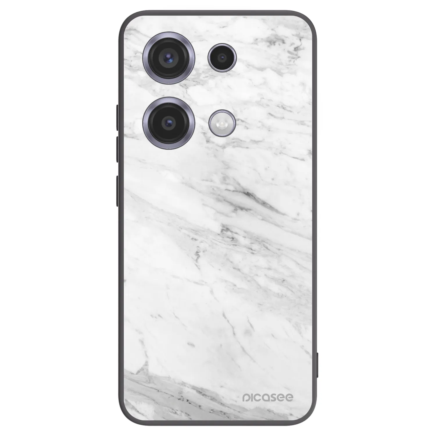 Picasee silikonový černý obal pro Xiaomi Redmi Note 14S - White marble