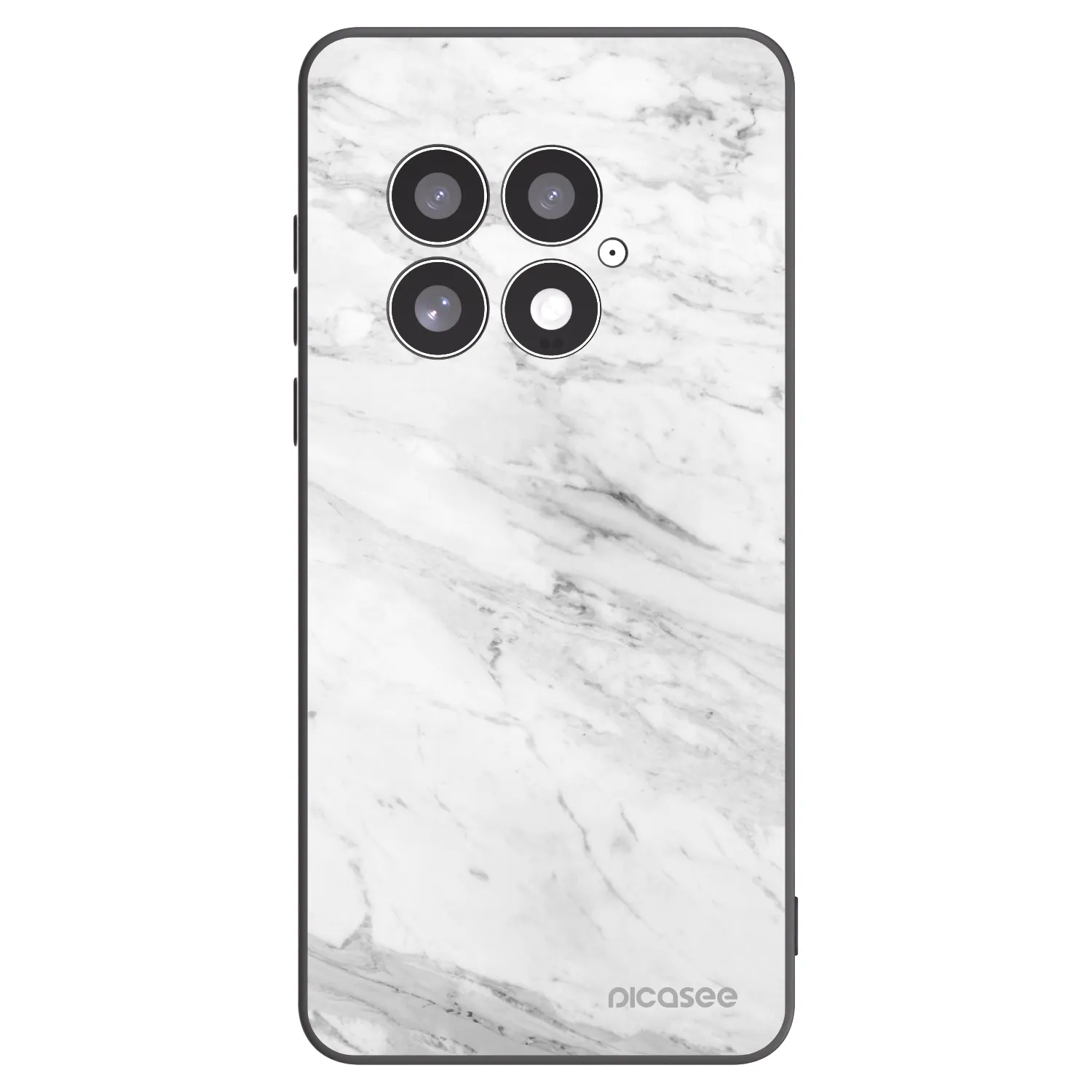 Picasee silikonový černý obal pro OnePlus 13 5G - White marble