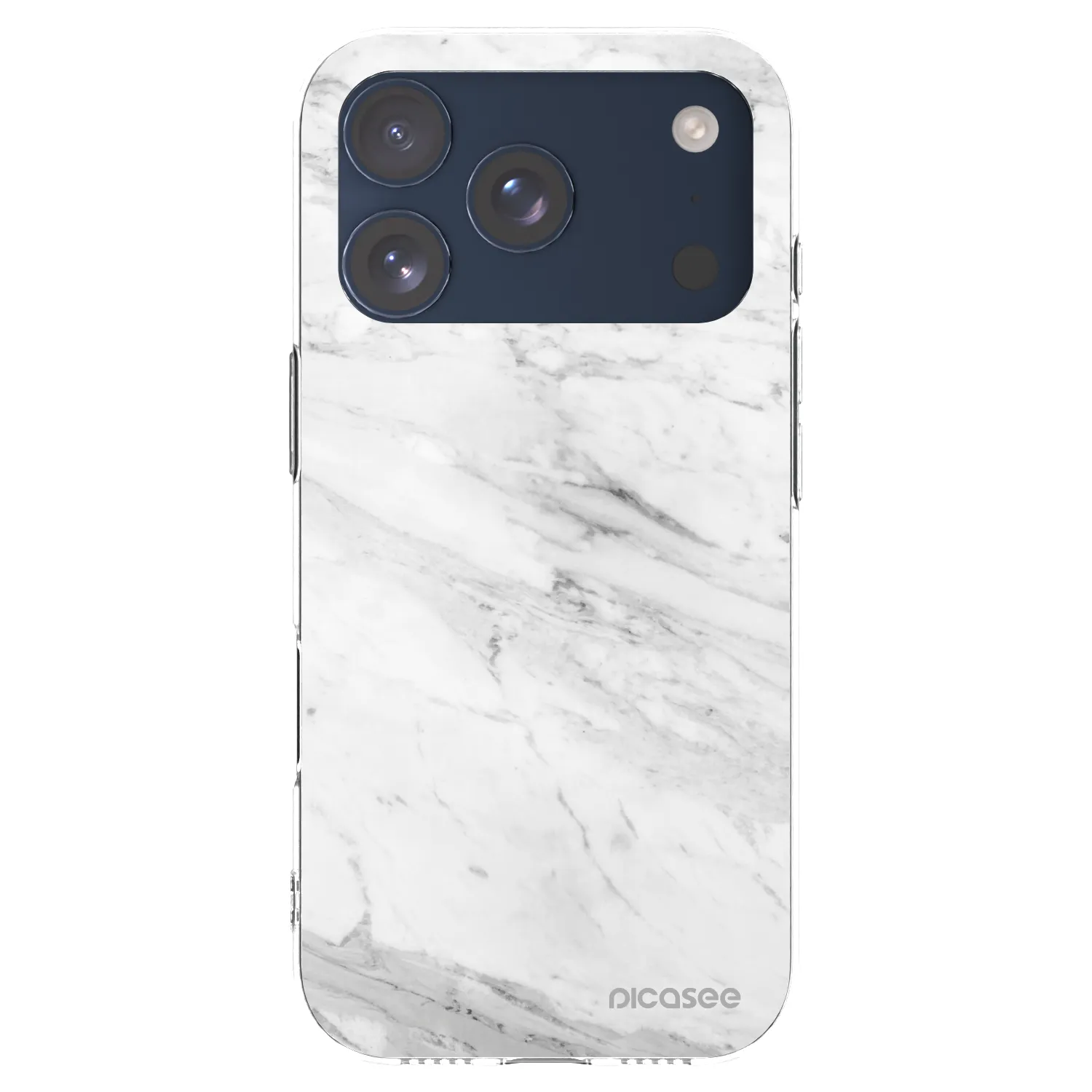 Picasee silikonový průhledný obal pro Apple iPhone 17 Pro - White marble