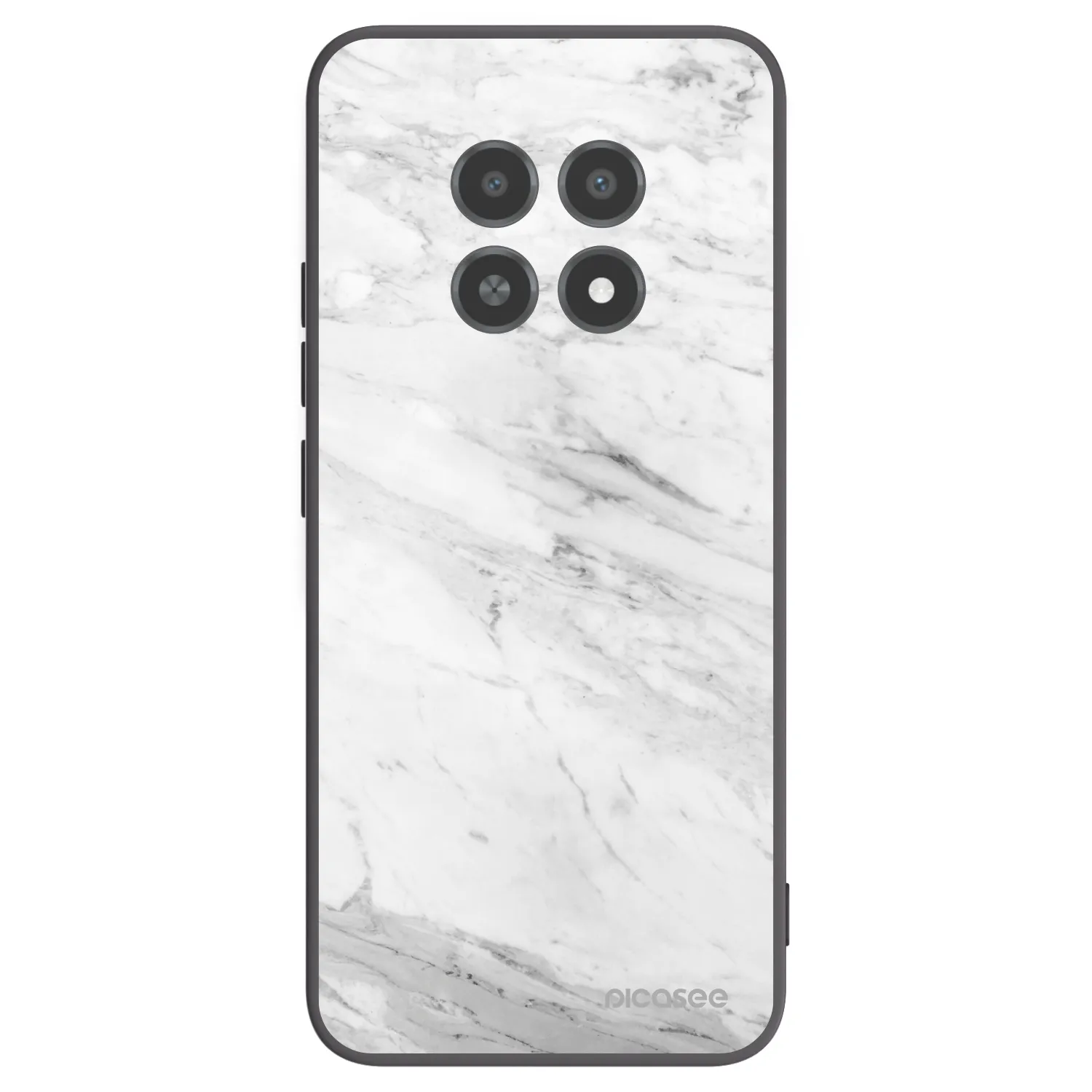 Picasee silikonový černý obal pro Realme 12X - White marble